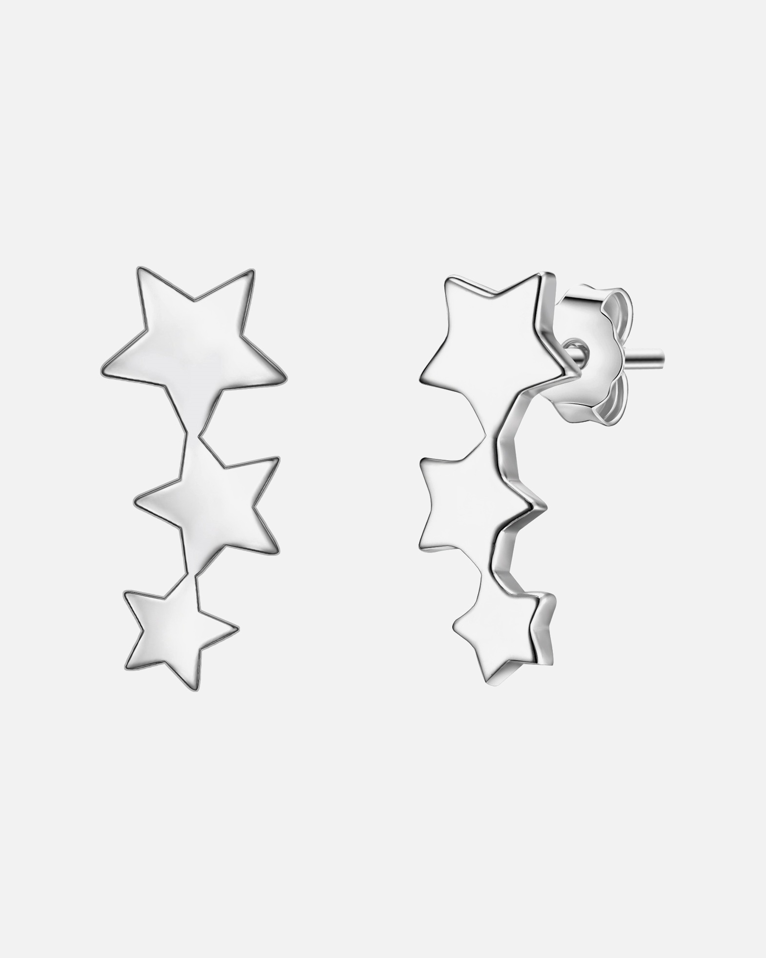 Ohrringe für Weiblich Glanzstücke München Ohrstecker Sterne Sterling Silber in Silber 12,9 mm