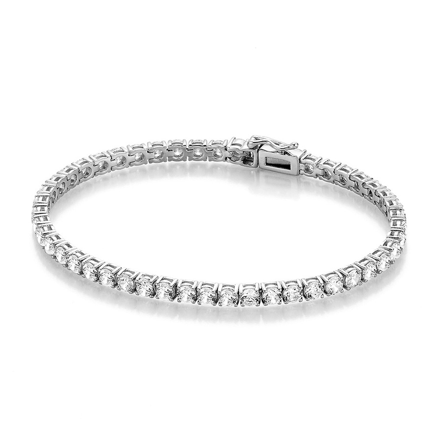 Giorgio Martello Milano Armband Tennisarmband mit Zirkonia Steinen, Silber 925 18,5 cm Damen