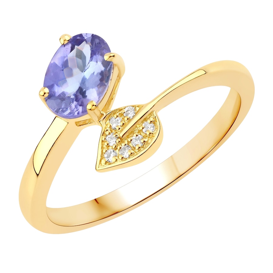 Rafaela Donata Ring Sterling Silber Tansanit in Gelbgold 50 Damen