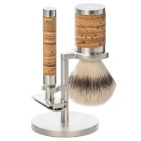 Mühle Rocca 3 tlg. Rasierset Silvertip Fibre , Griff Birkenrinde Herren