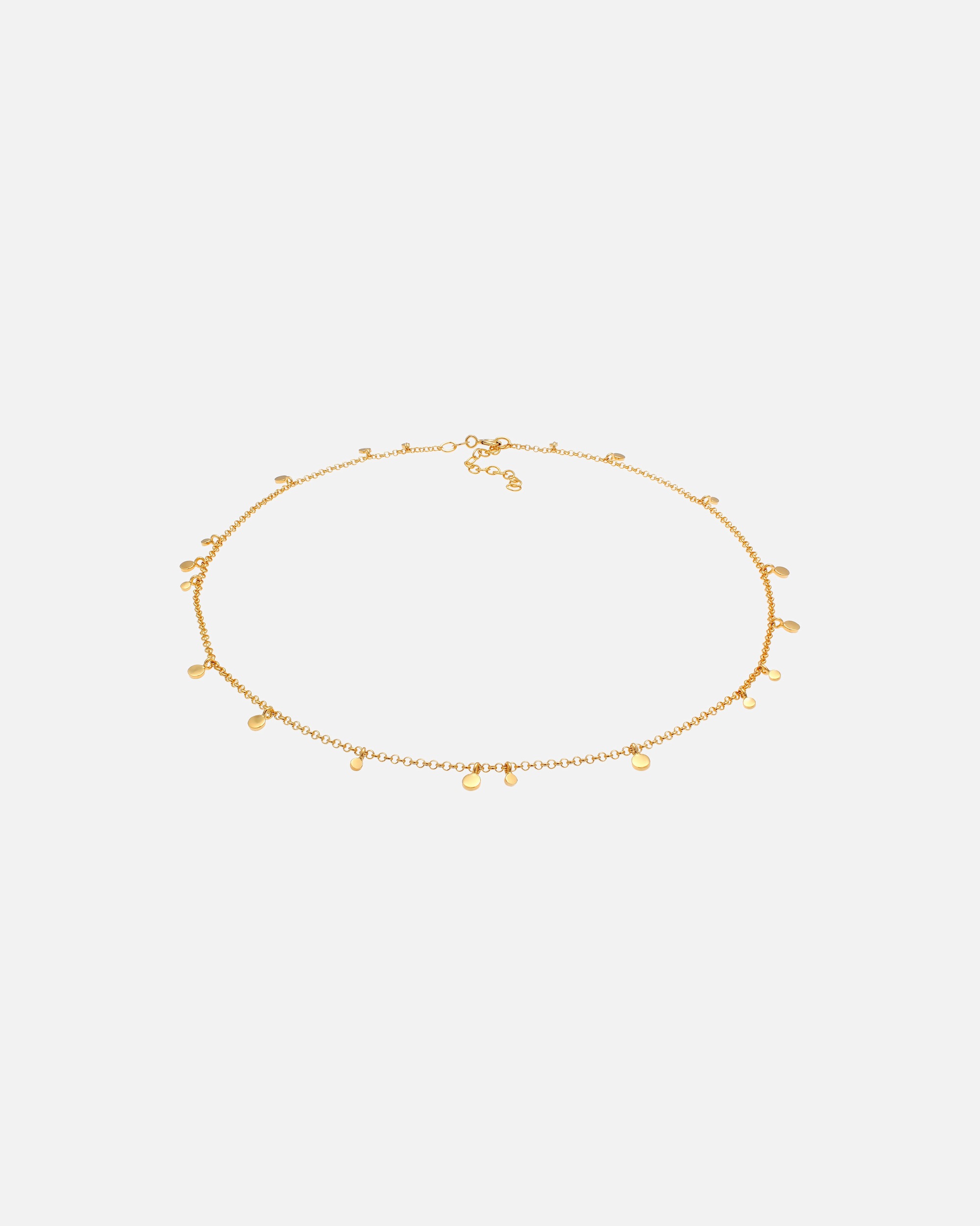 Halskette für Weiblich Elli Choker Plättchen Coin Geo Rund 925 Silber goldfarben