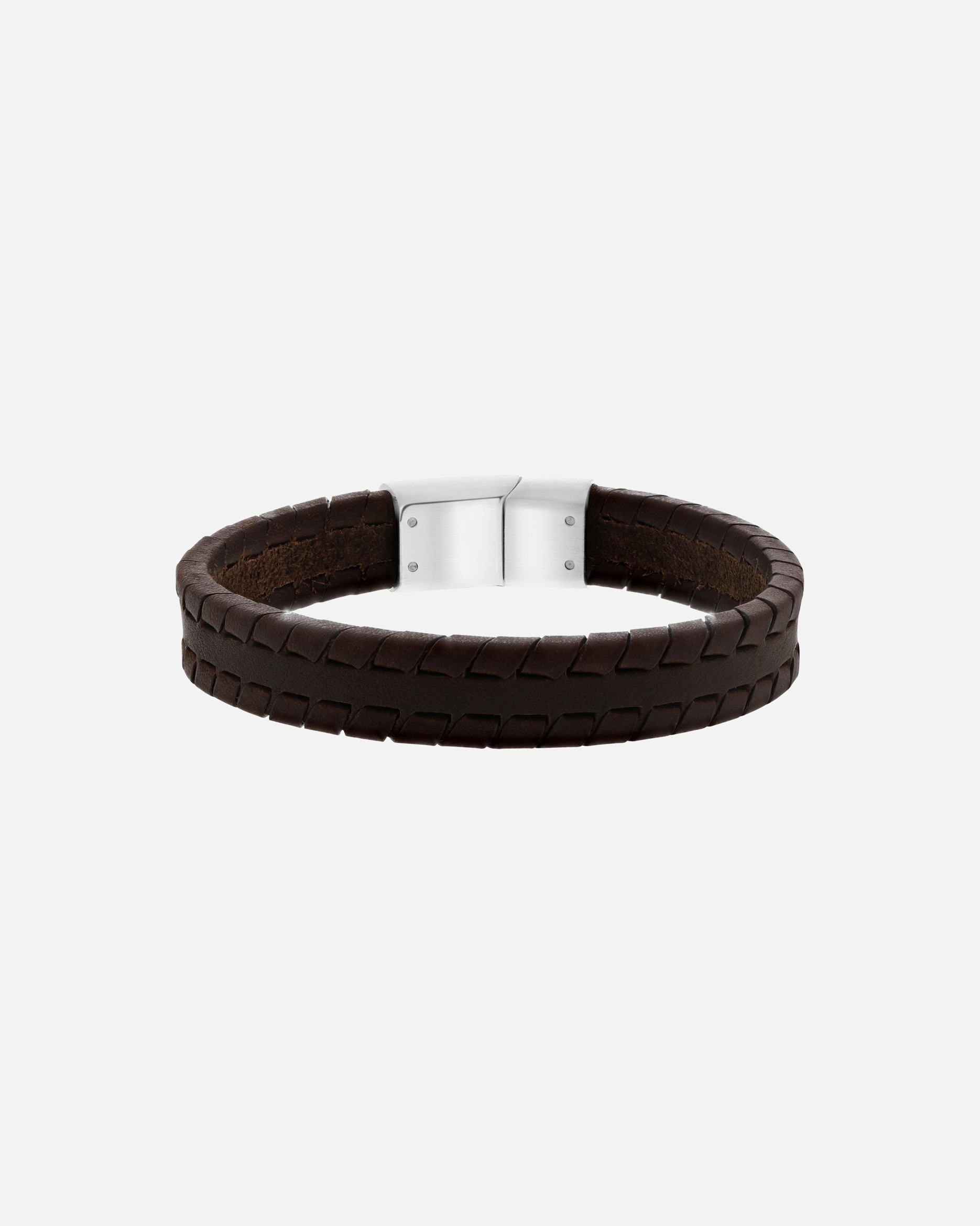 Armband für Weiblich Lucardi Armband Leder silbern 22.0mm