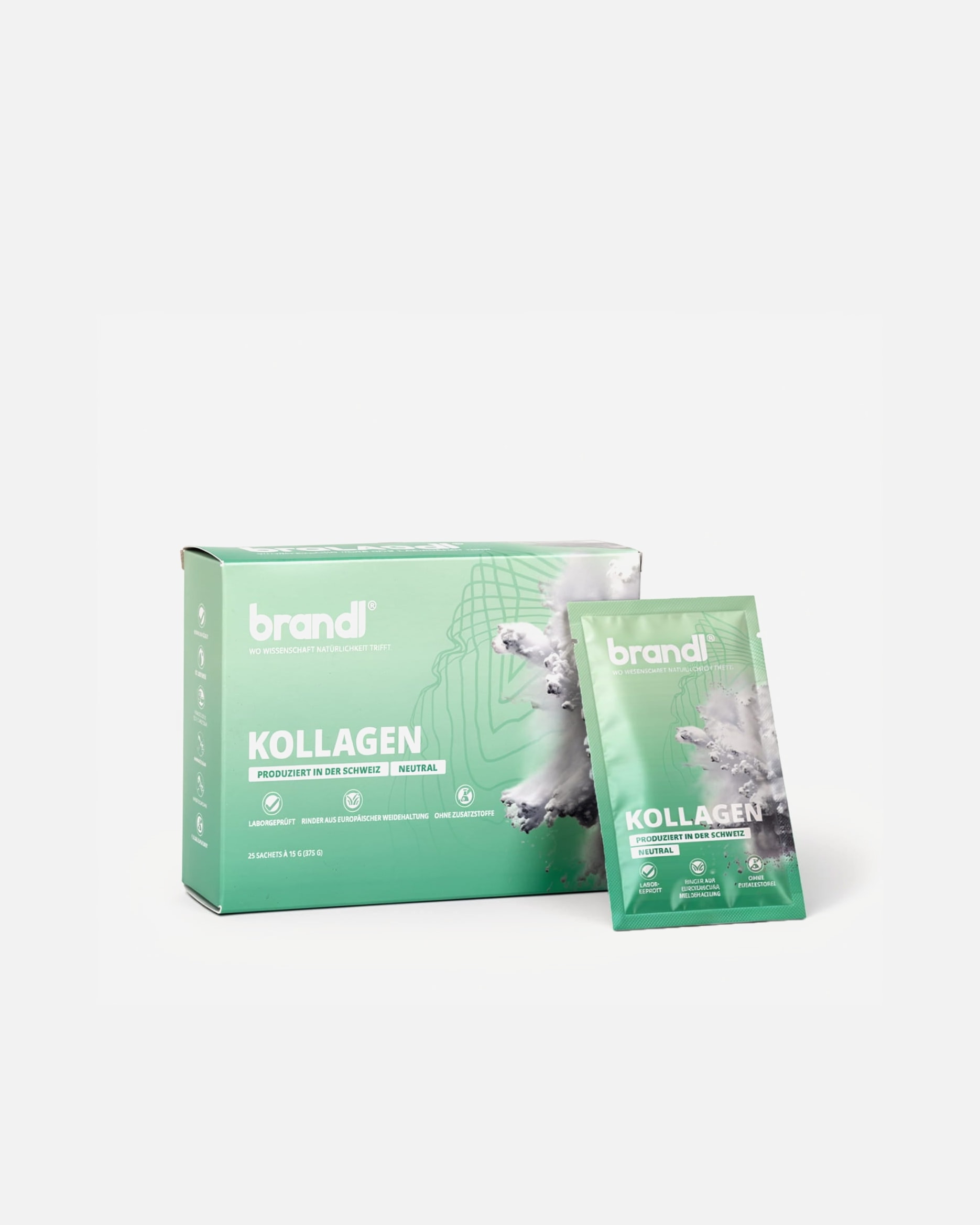 Nahrungsergänzung Haut für Unisex Brandl Nutrition brandl® Kollagen Pulver Sachet Neutral 375 g