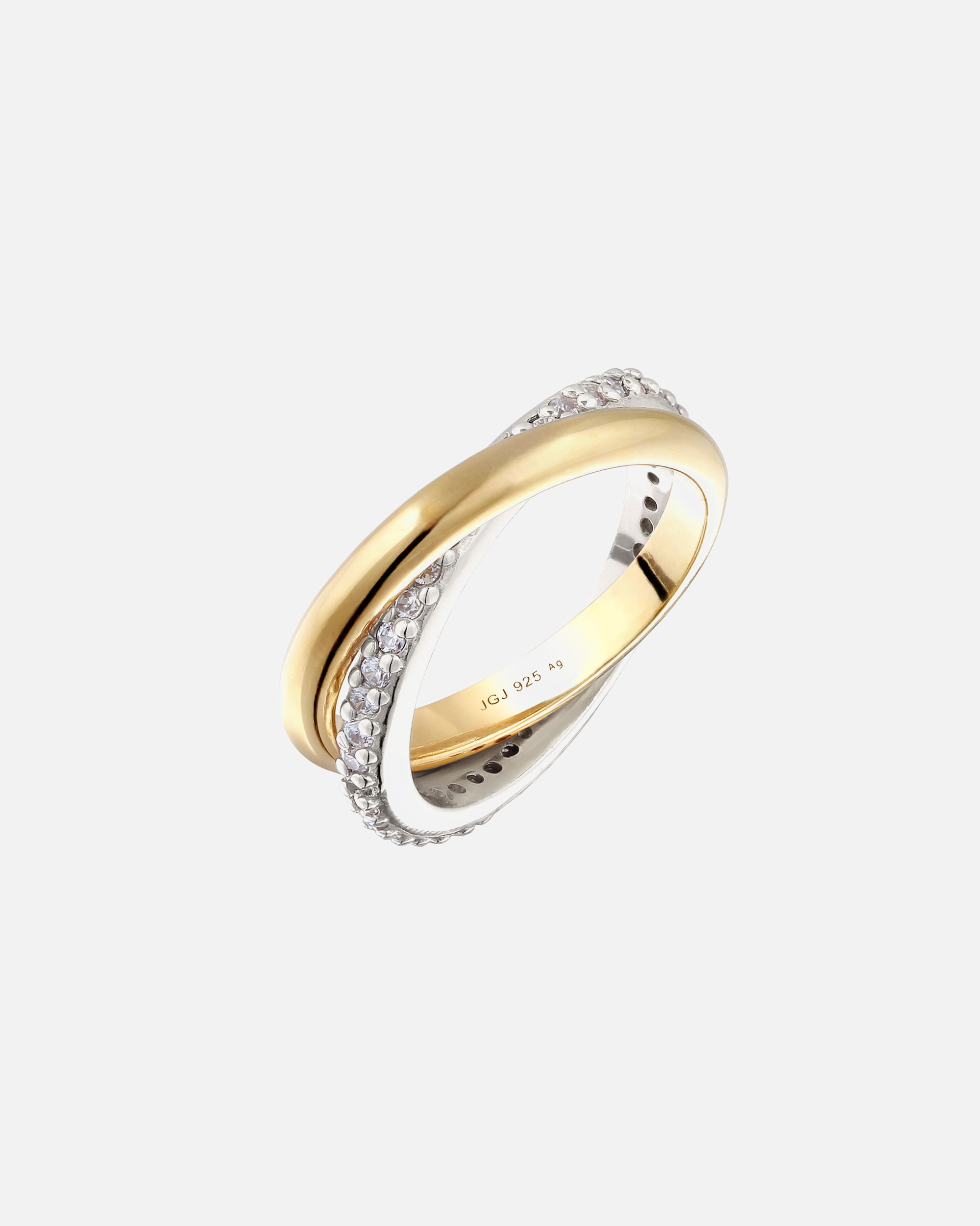 Ring für Weiblich Elli Zirkonia Weiß 925 Sterling Silber vergoldet 56