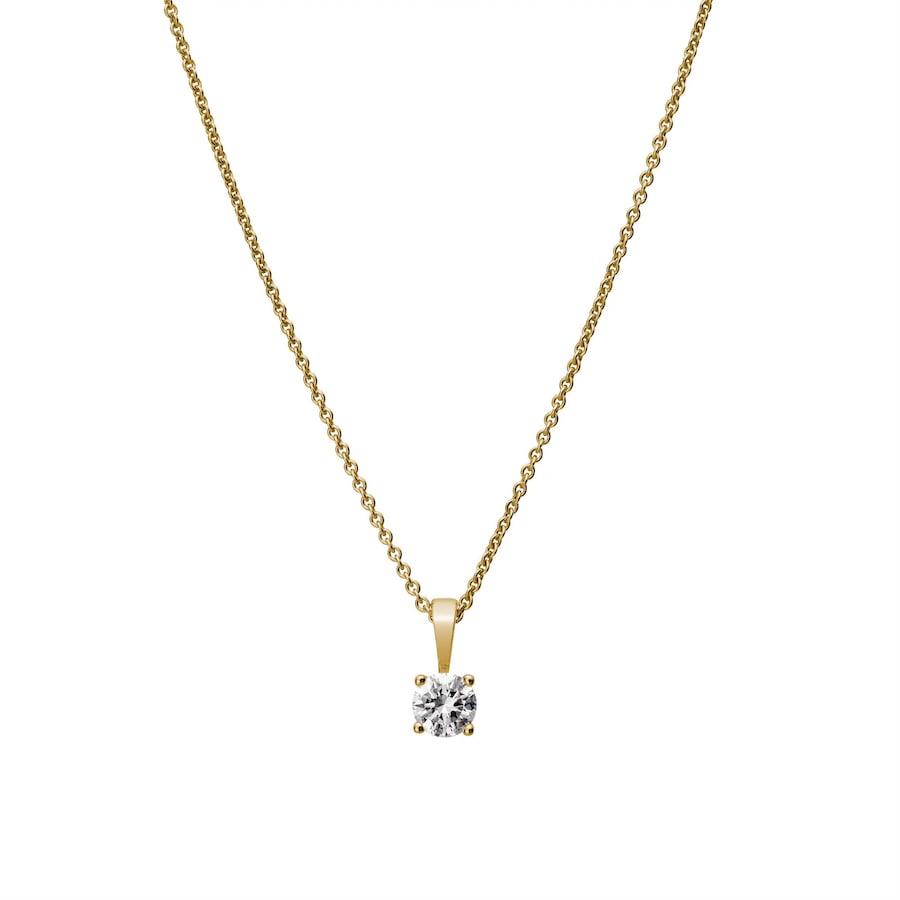 Lyomi Anhänger mit Kette 585/- Gold Diamant Lab Grown weiß 0,50ct. gelb vergoldet Damen