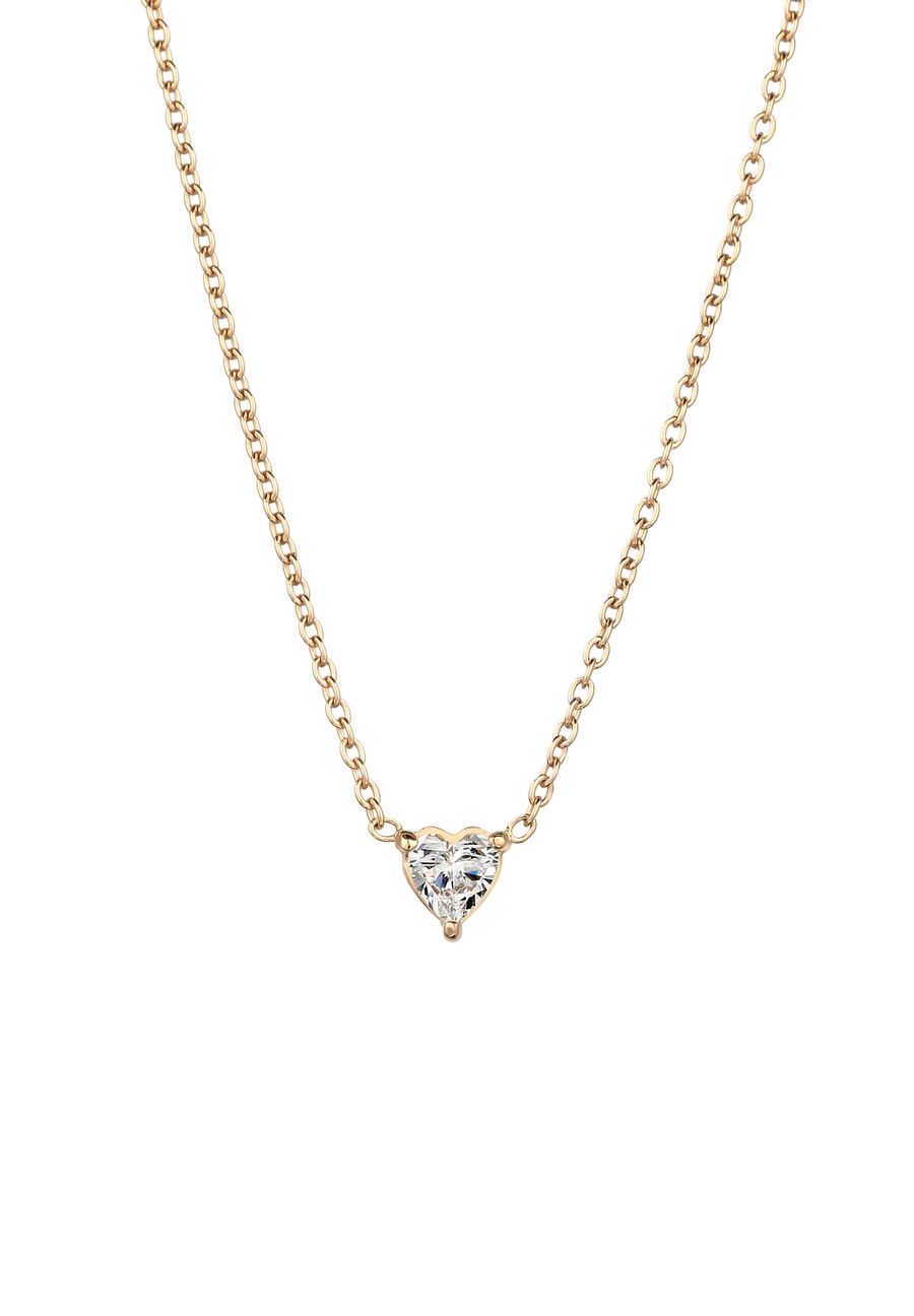 Elli DIAMONDS Herz Laborgezüchteter Diamant (0.17ct) 925 Silber goldfarben Damen