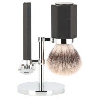 Mühle HEXAGON S31M HXG Graphite 3tlg. Rasierset Silvertip Fibre Herren
