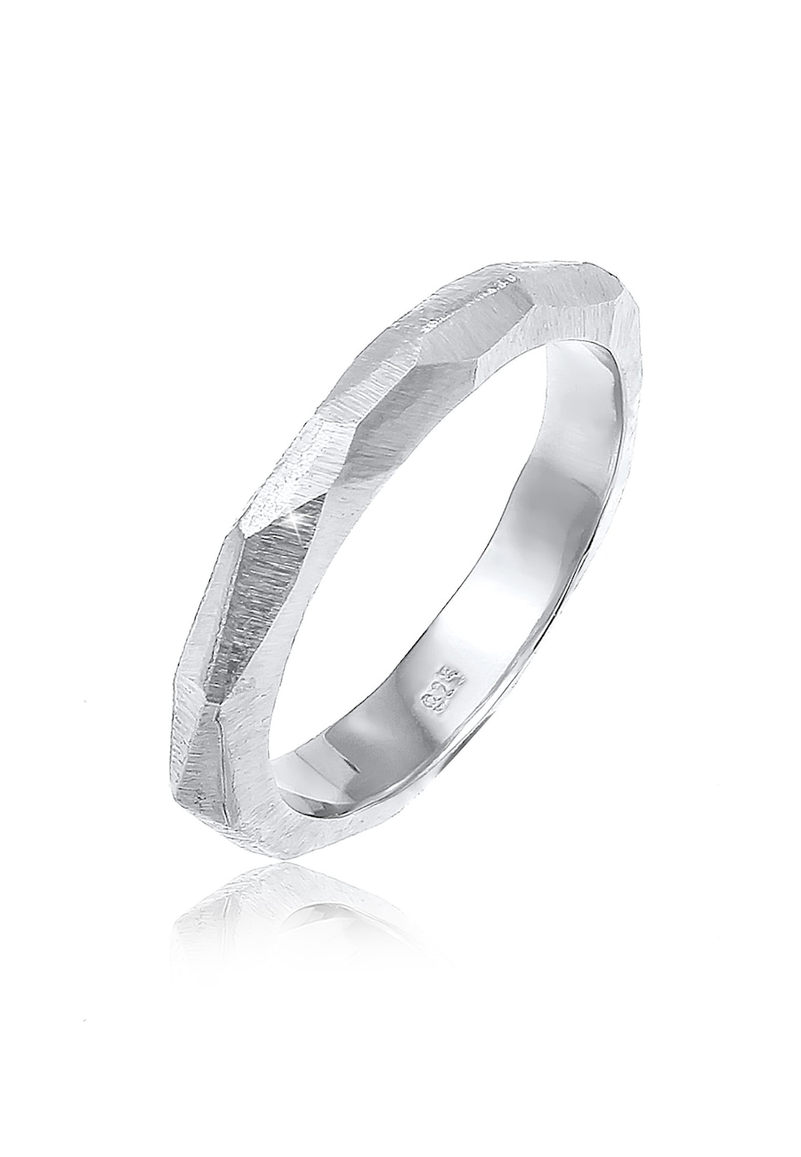 Elli PREMIUM Paarring Trauring Hochzeit Brushed 925 Silber 56 Damen