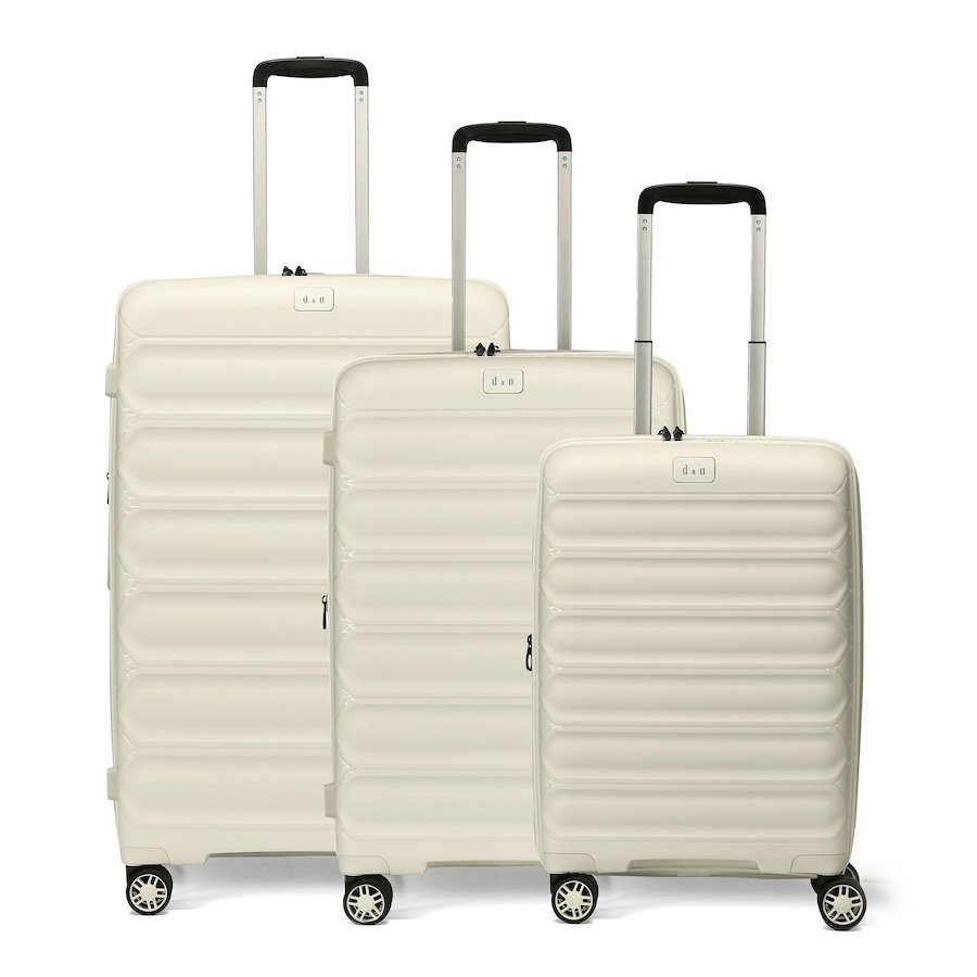 d & n Travel Line 4700 4 Rollen Kofferset 3-teilig mit Dehnfalte cream white Weiss Herren