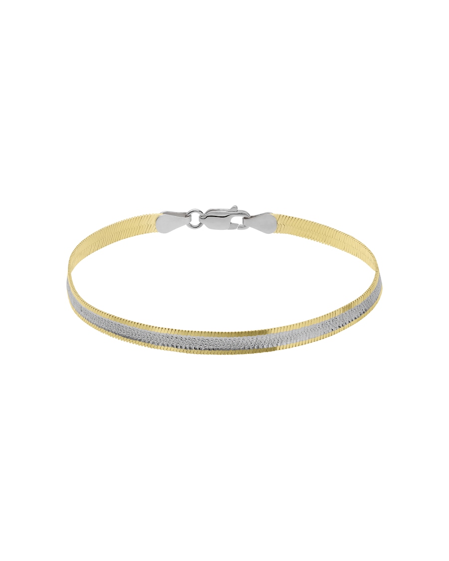 Lucardi Armband 925 Silber 19 cm - Gelbgold legiert und Damen
