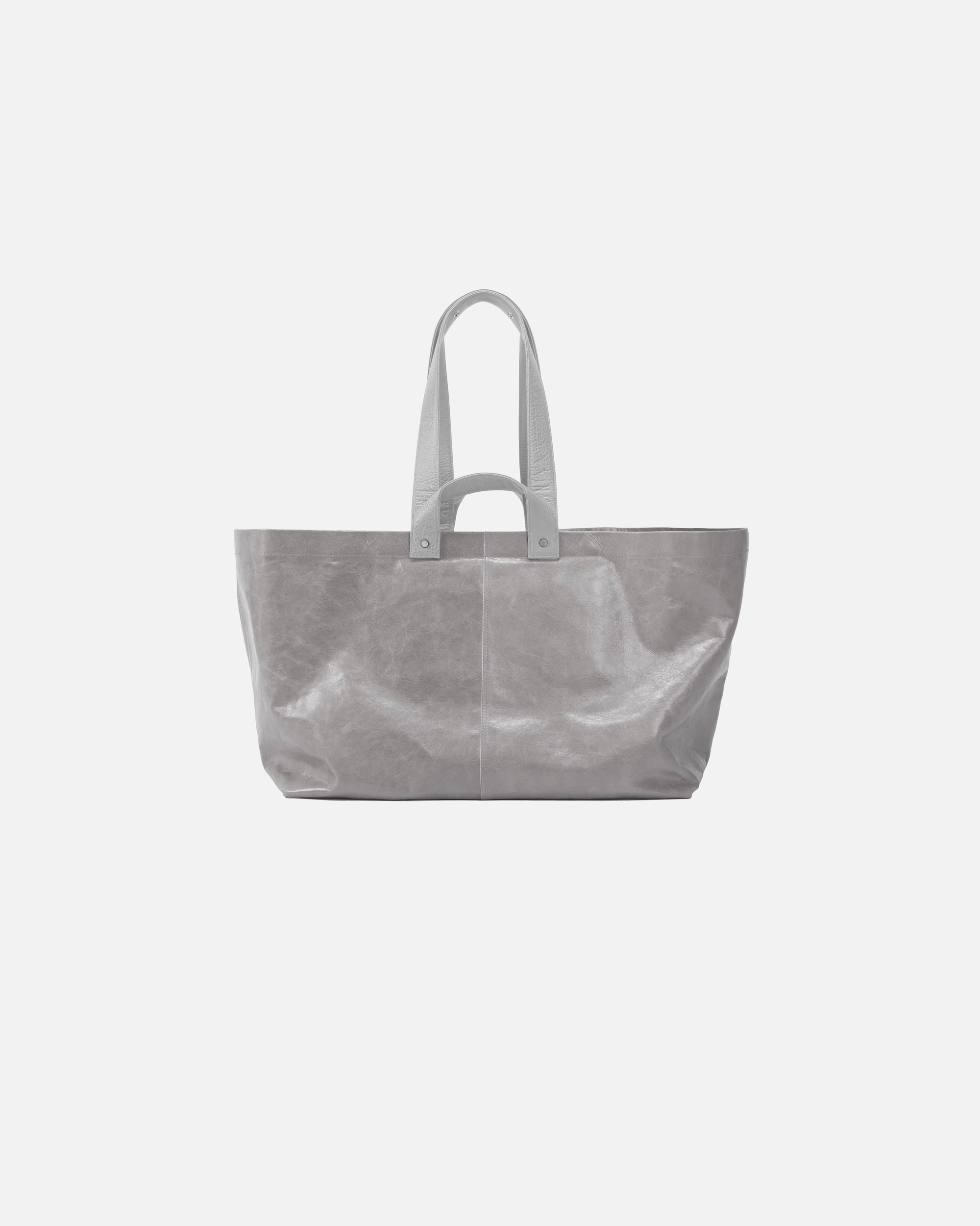 Umhängetasche für Unisex Gretchen Shopper All In Midi Shopper aus italienischem Kalbsleder grau