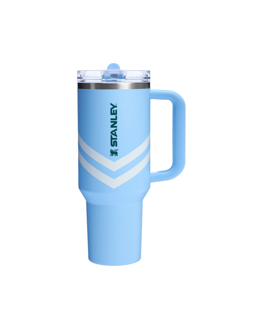 Stanley 1913 Thermobecher - 1,18L QUENCHER PROTOUR FLIP STRAW TUMBLER Cornflower Chevron Gloss Grau