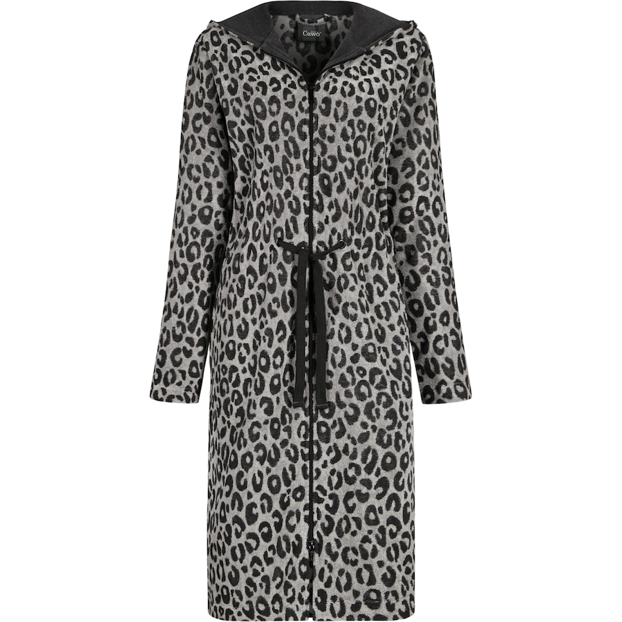 Cawö Bademäntel Damen Kurzmantel mit Kapuze Two-Tone Leo 851 basalt - 77 S