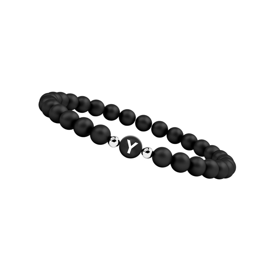 GOOD.designs Perlenarmband aus Achat-Steinen mit dem Buchstaben Y Onesize Damen