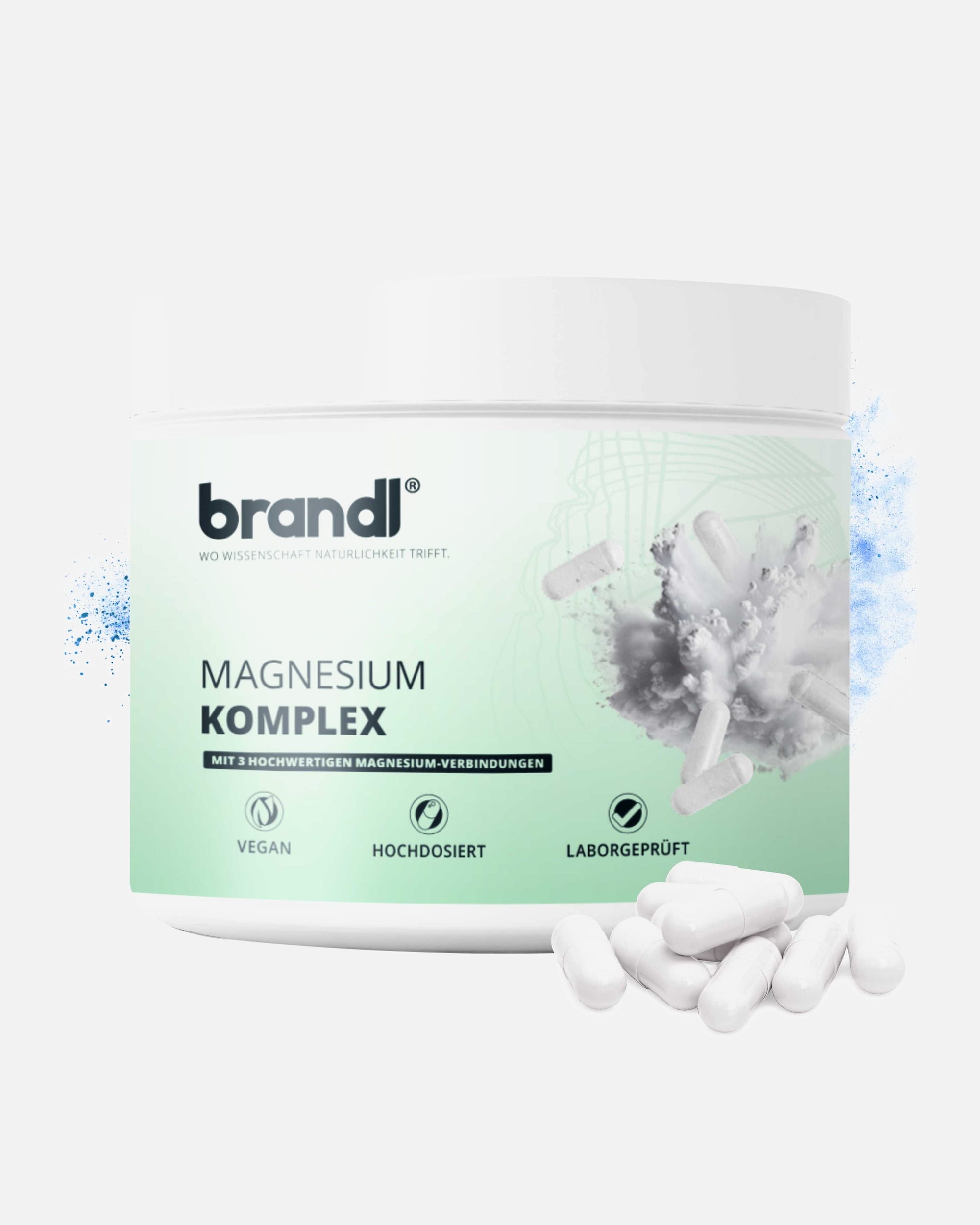 Vitamine für Unisex Brandl Nutrition Magnesium Komplex aus 3 Magnesium-Formen 360 Stück