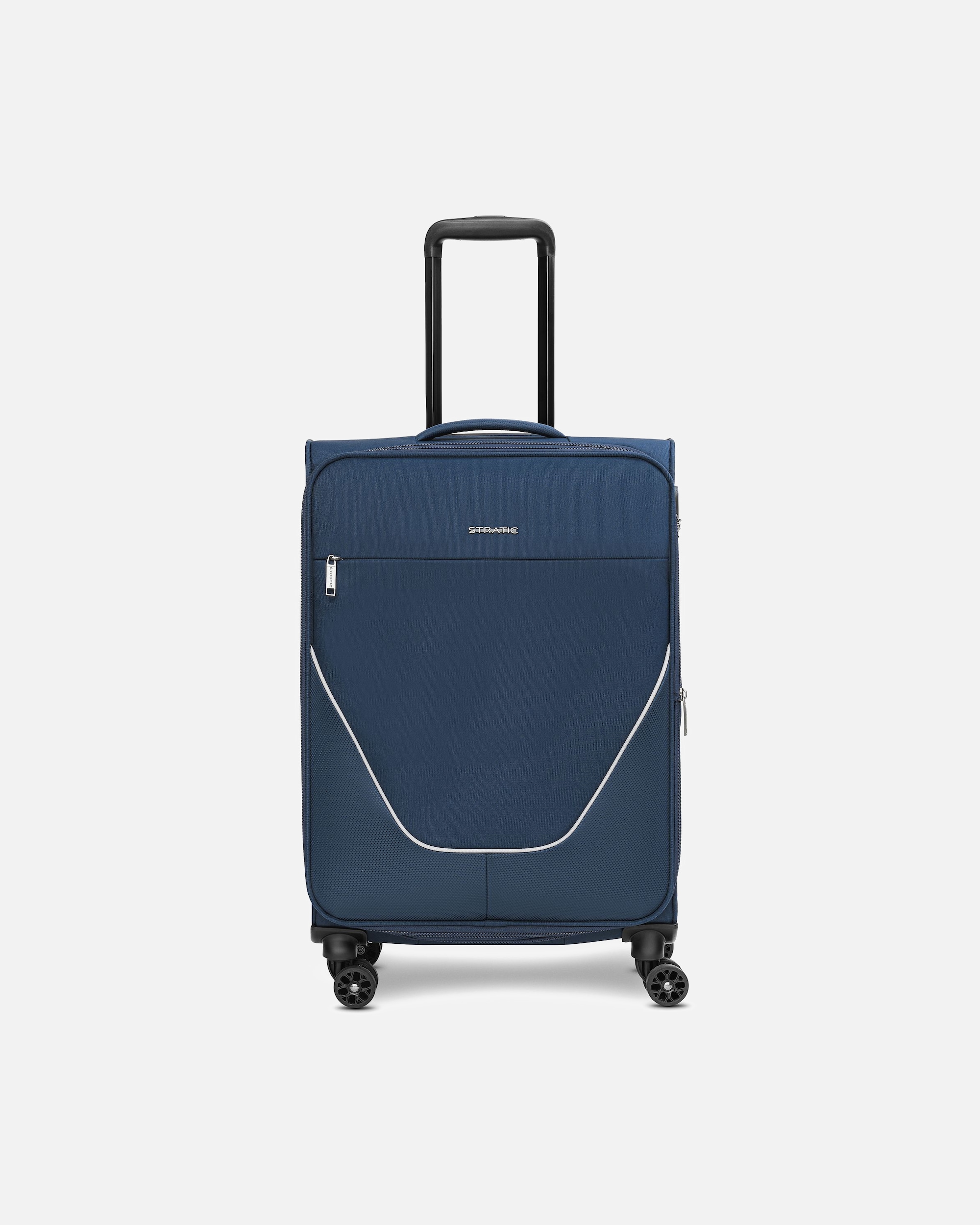 Trolley für Männlich Stratic taska 4-Rollen Trolley M 65 cm mit Dehnfalte navy