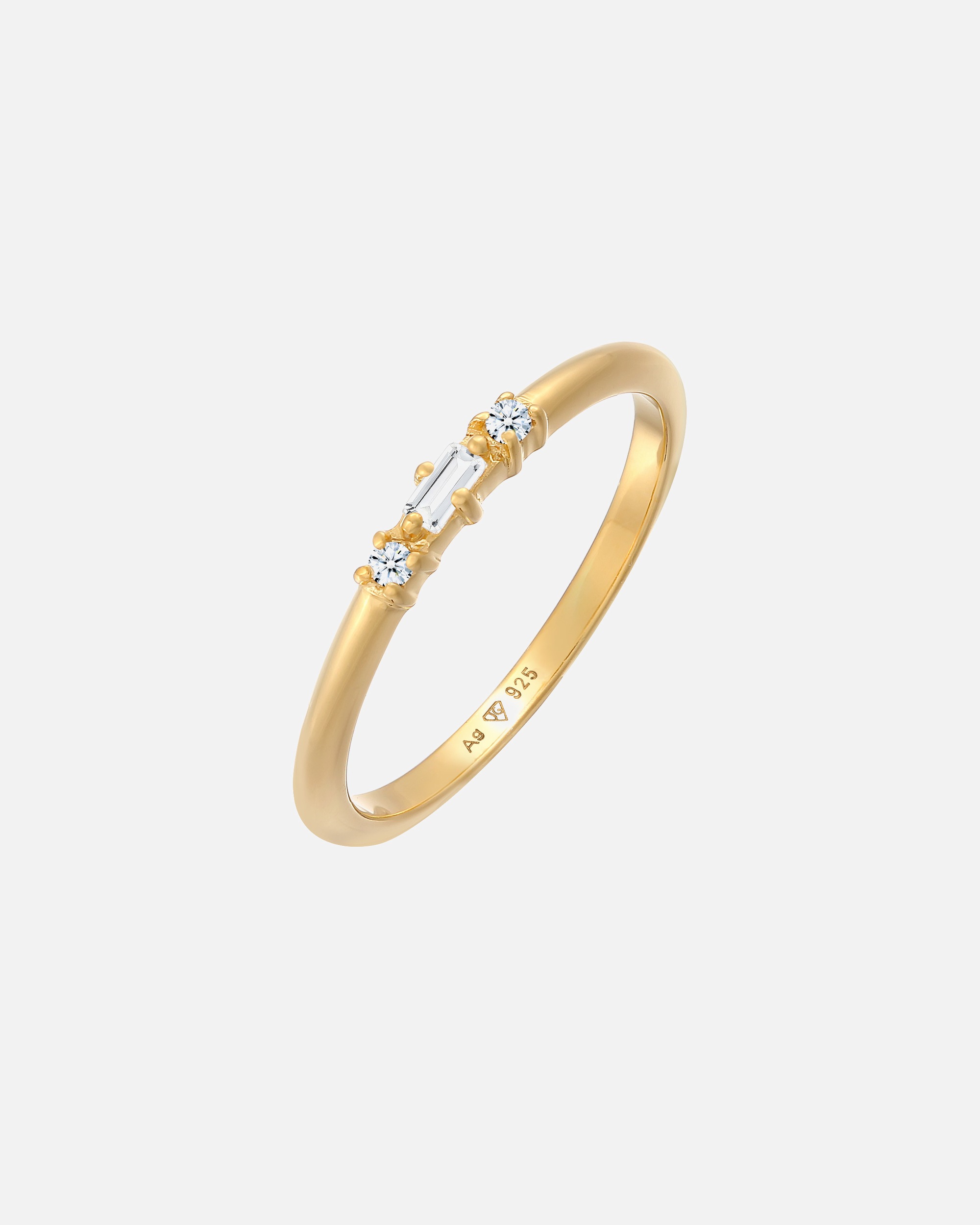Ring für Weiblich Elli DIAMONDS Verlobungsring Diamant (0.03 ct.) Rechteck 925 Silber 54