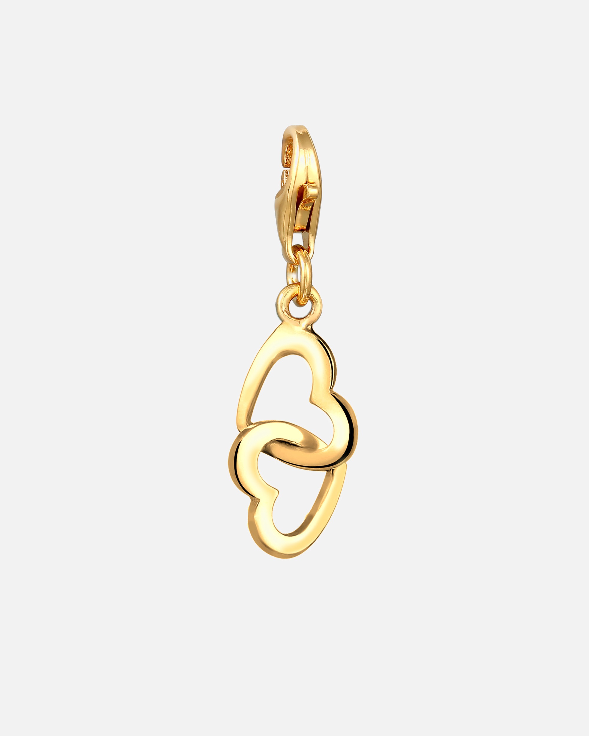 Schmuckanhänger für Weiblich Elli Doppel-Herzen Verbundenheit 925 Sterling Silber goldfarben