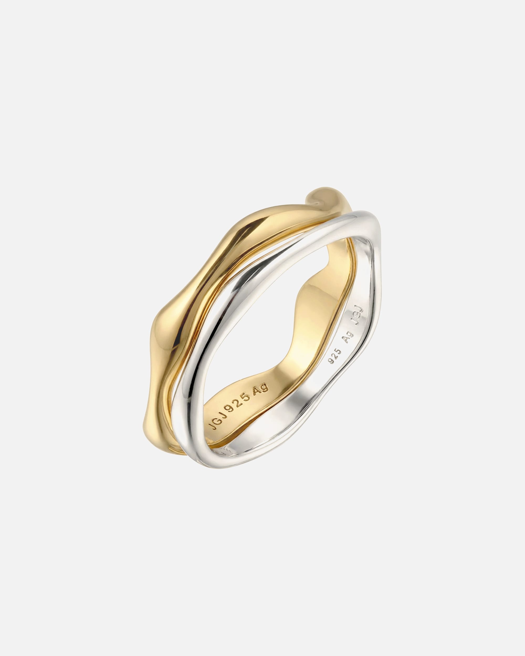Ring für Weiblich Elli Set Bicolor 925 Sterling Silber vergoldet 52