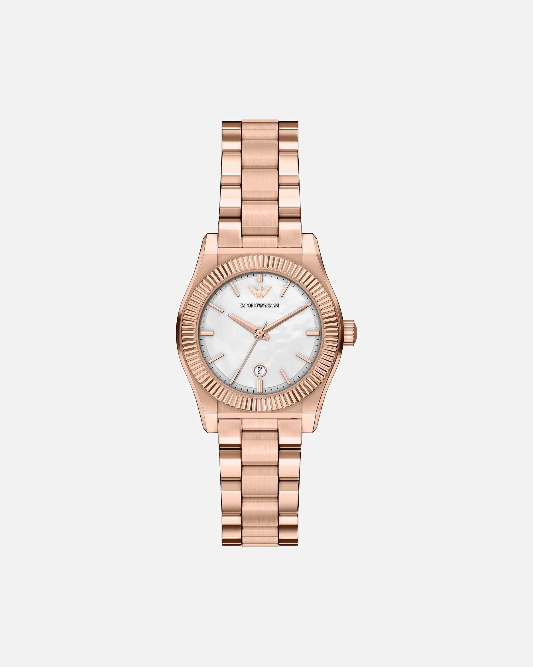 Uhr für Weiblich Emporio Armani Damenuhr Edelstahl roségold