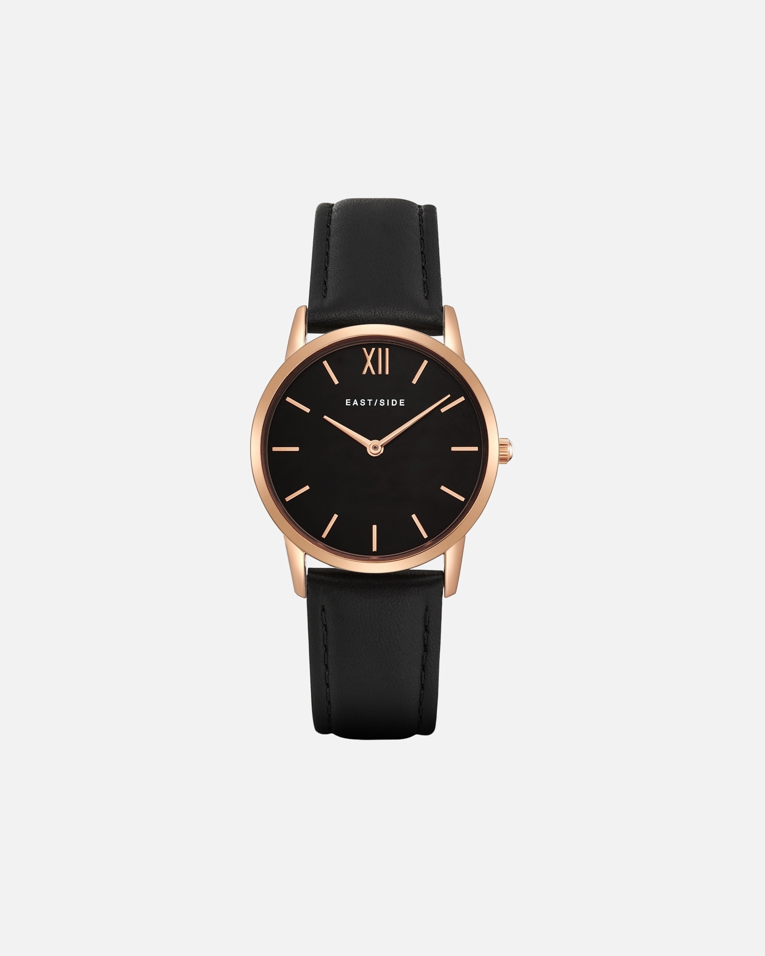 Uhr für Weiblich Eastside Quarzuhr Upper Union in Roségold Echtleder in Schwarz 33,0 mm