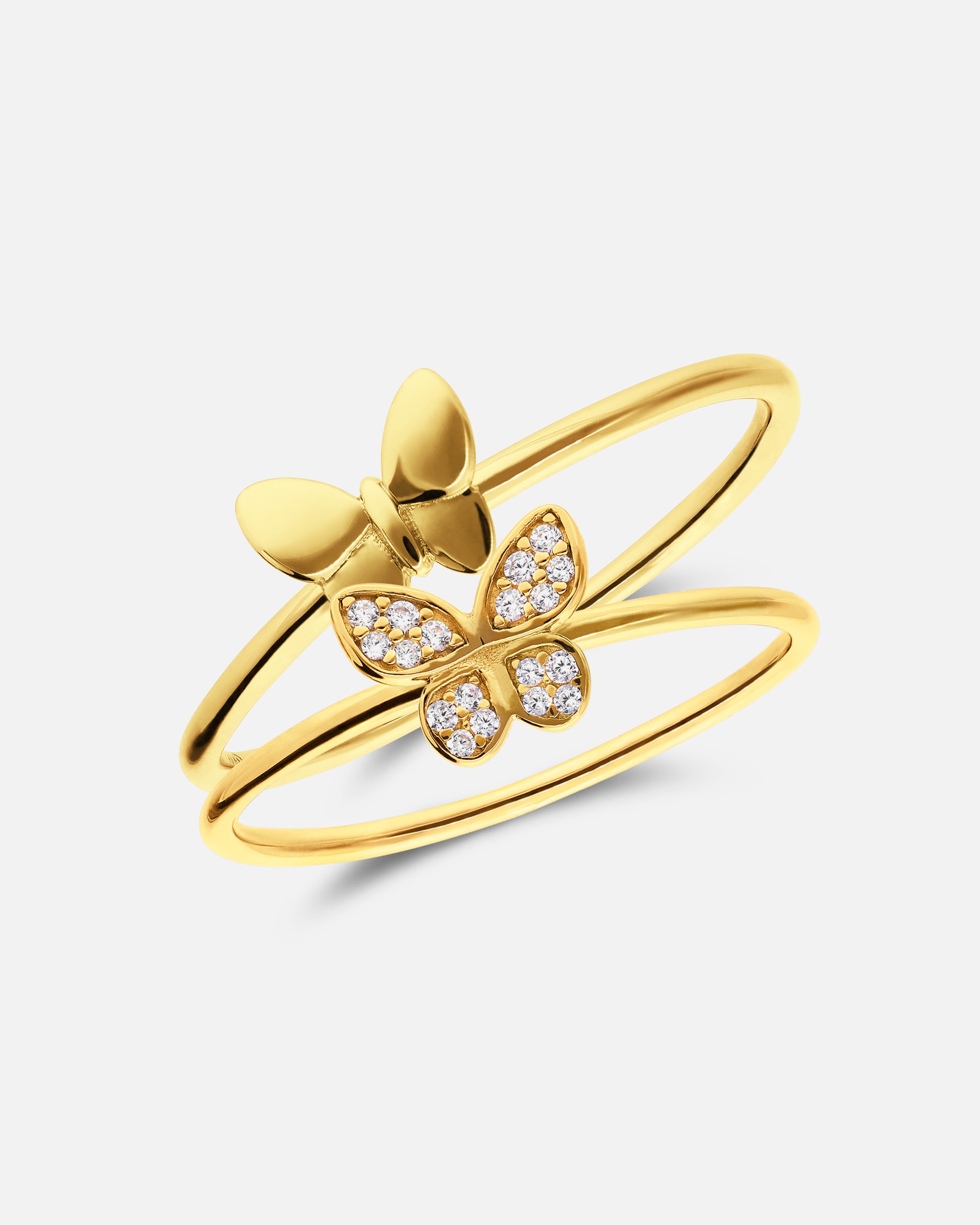 Ring für Weiblich Lucardi Ring 925 Silber - Silberfarbig Gold - 49mm