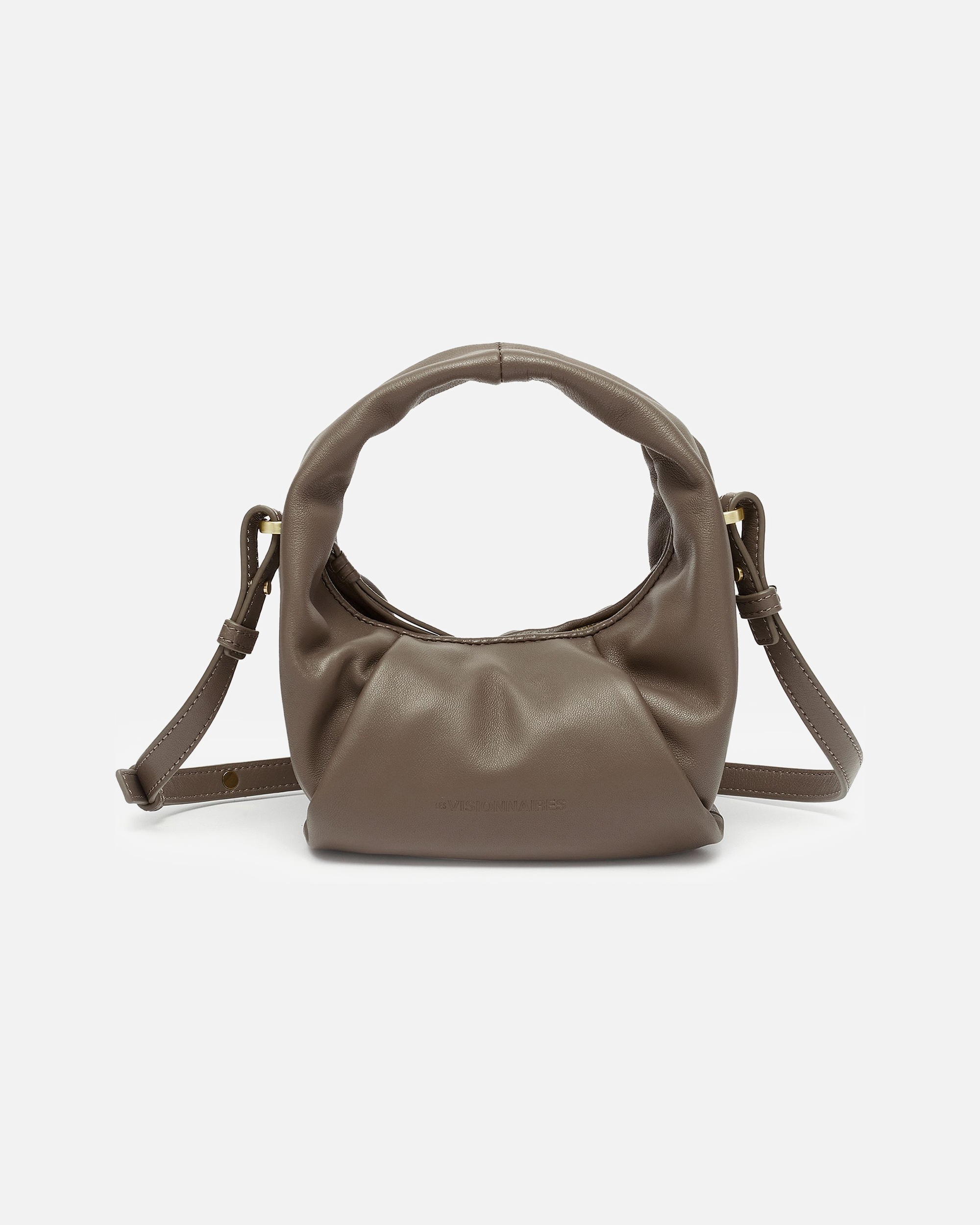 Umhängetasche für Weiblich LES VISIONNAIRES Default Brand Line Greta Mini Essential Henkeltasche taupe brown