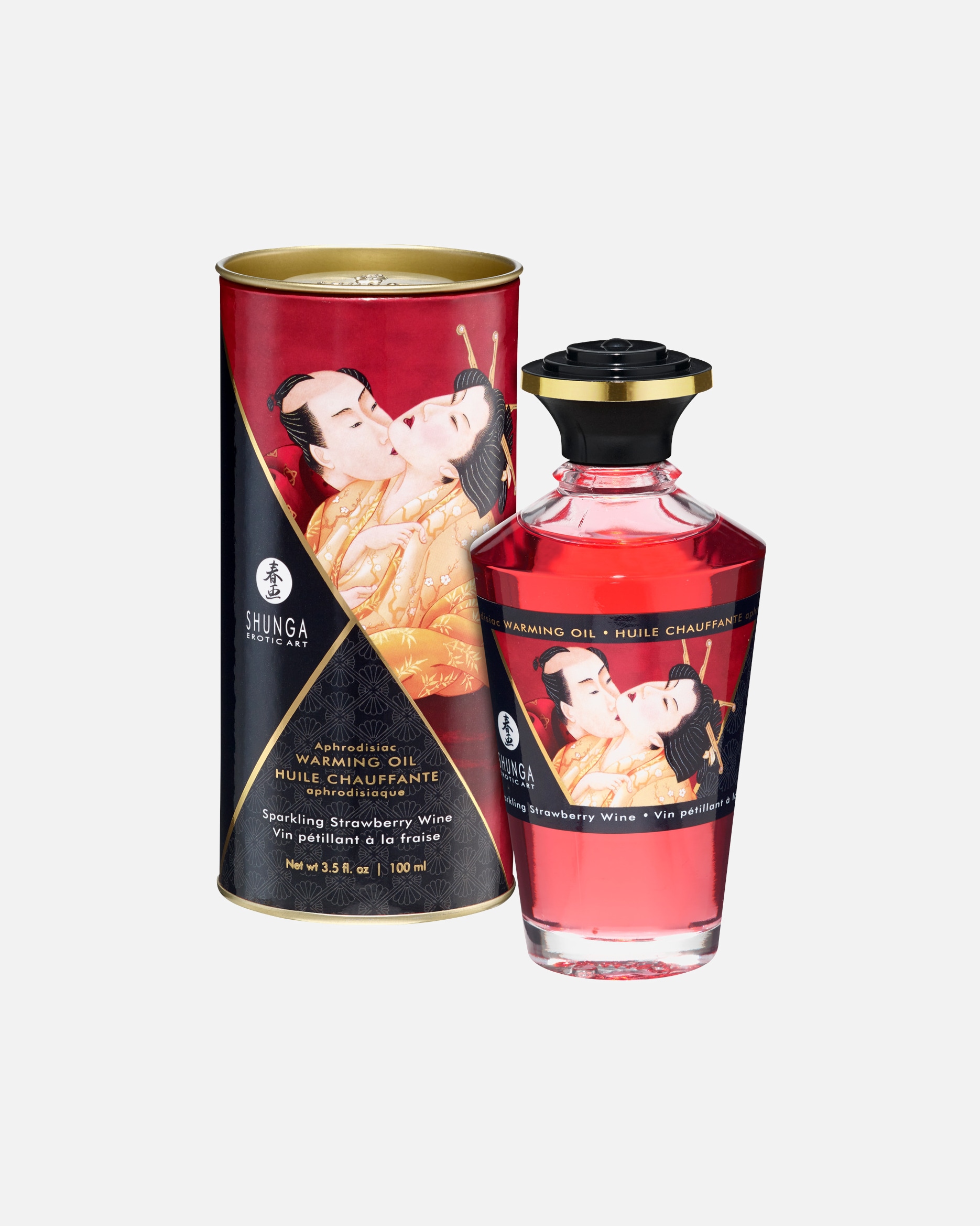 Massageöl für Unisex Shunga Massageöl Aphrodisiac Warming Oil Strawberry Wine