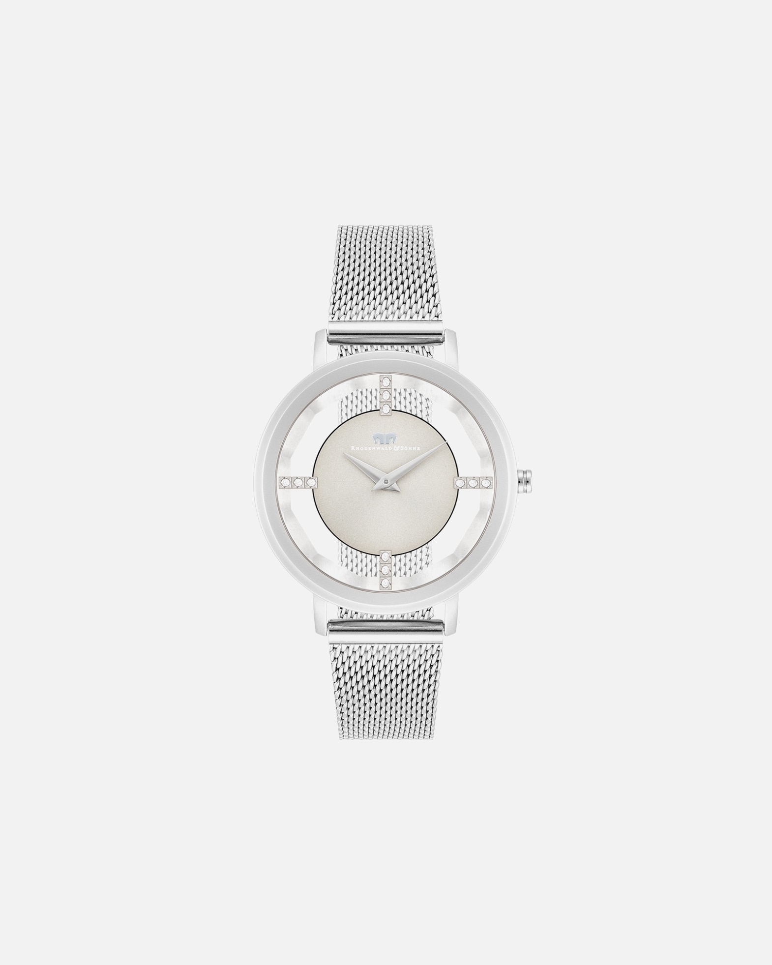 Uhr für Weiblich Rhodenwald & Söhne Armband-Uhr Lucrezia aus Edelstahl in gelbgold Silber