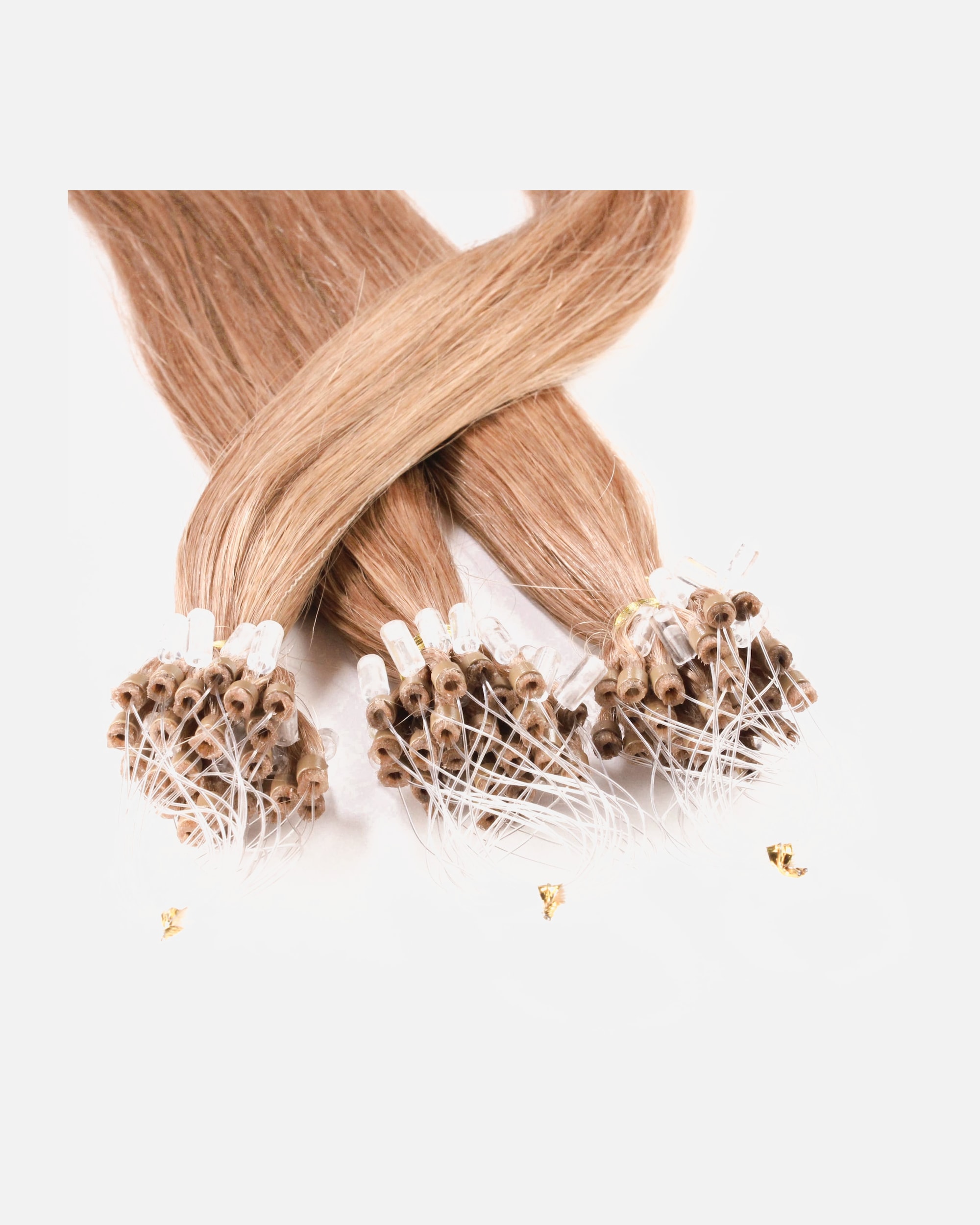 Extensions für Weiblich hair2heart Microring Extensions Echthaar #8/01 Hellblond Natur-Asch 1g 60cm
