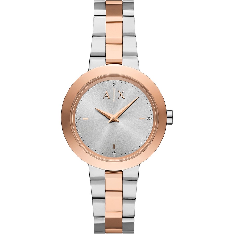 Armani Exchange Damenuhr Edelstahl bicolor, roségold Damen