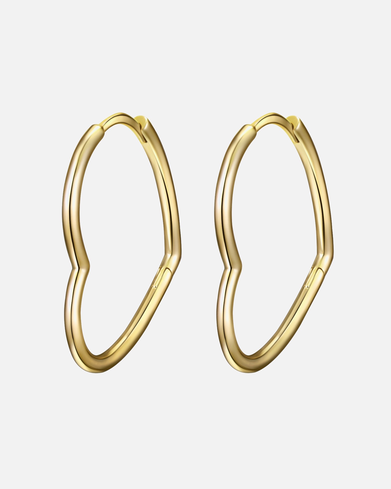 Creolen für Weiblich Lulu & Jane Creolen Herz aus Messing in Gelbgold 30,5 mm