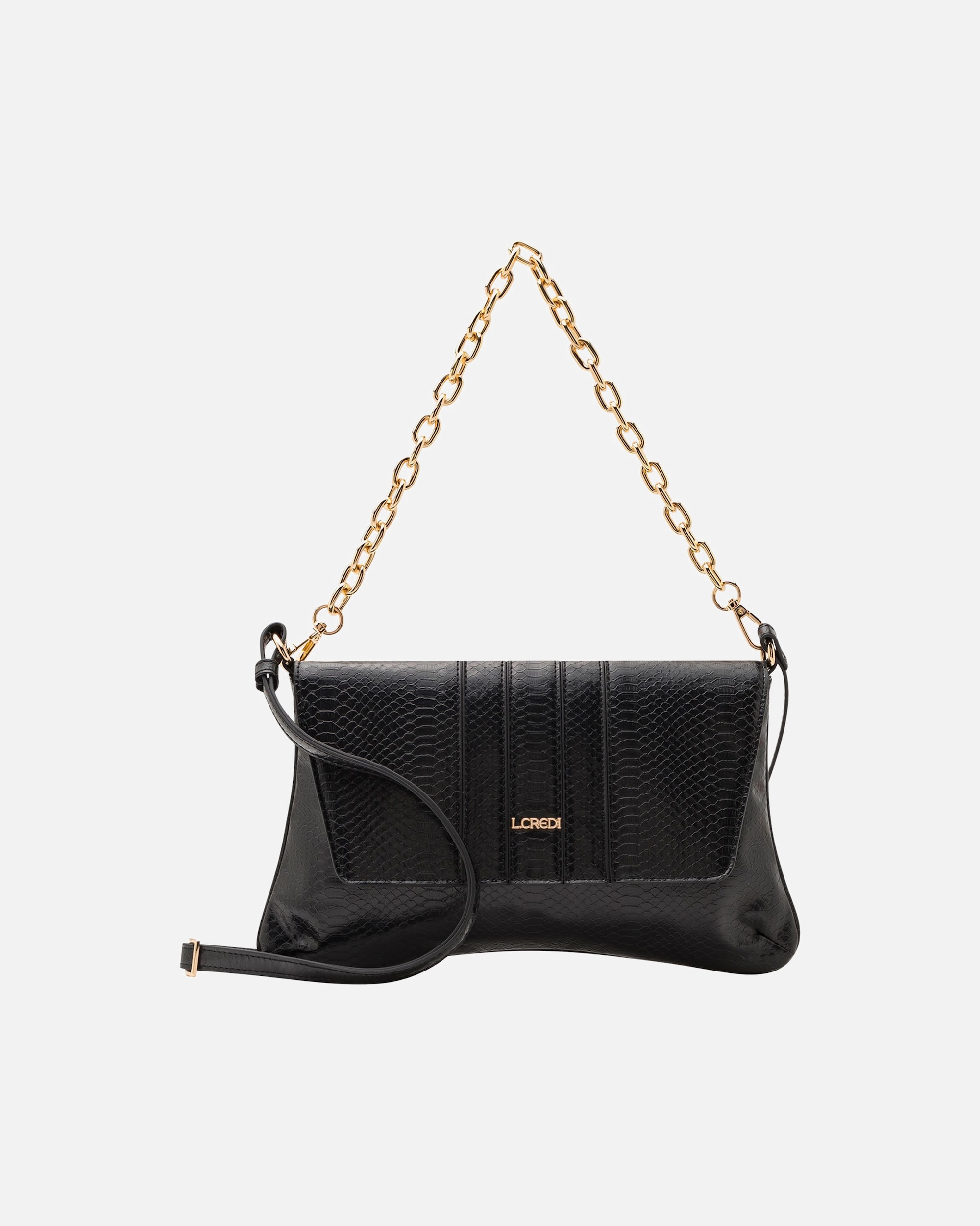 Clutch für Weiblich L.CREDI Schultertasche schwarz