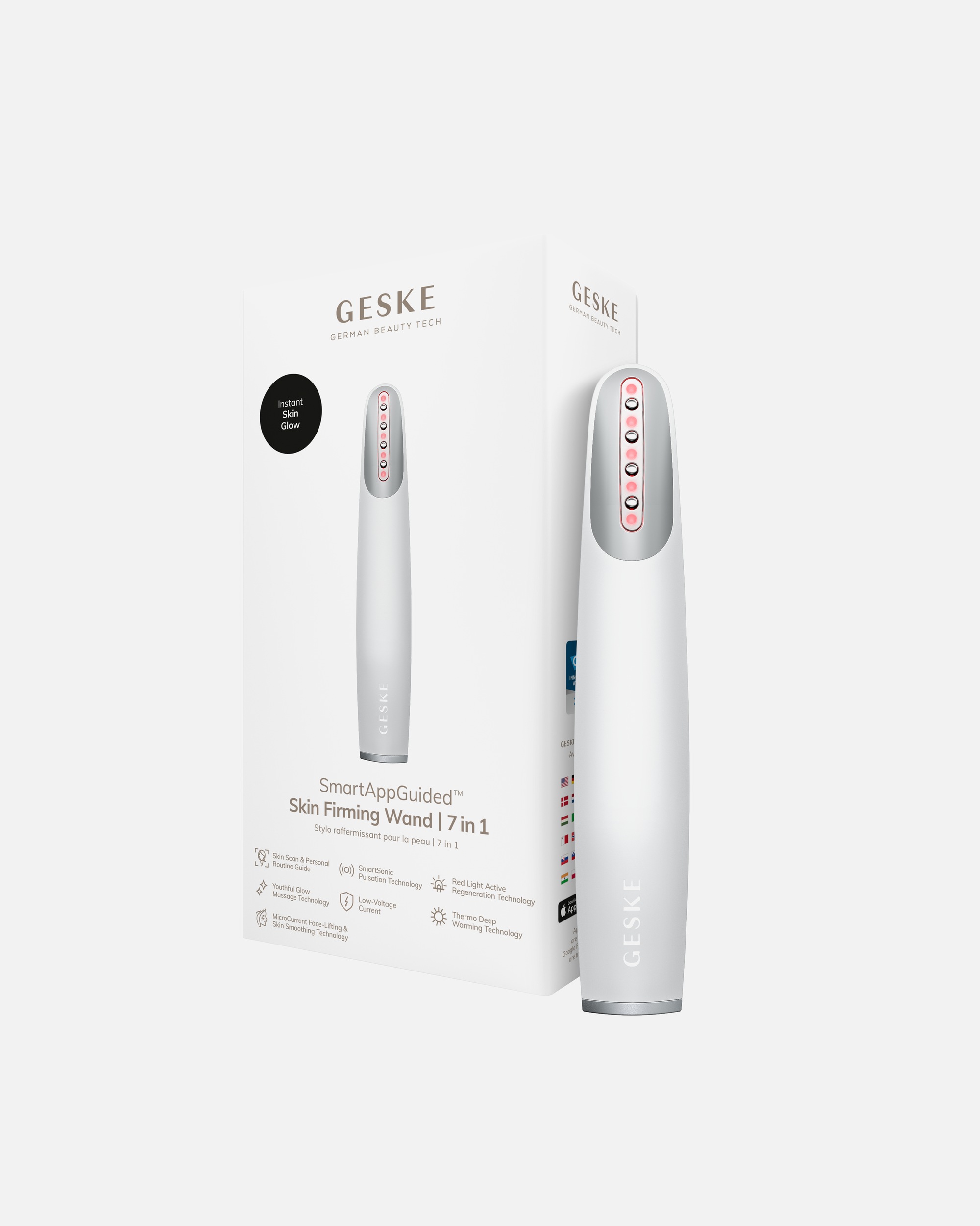 Multifunktionsgerät für Unisex GESKE GESKE Skin Firming Wand | 7 in 1 | Anti-Aging | Mikrostrom Facelift White