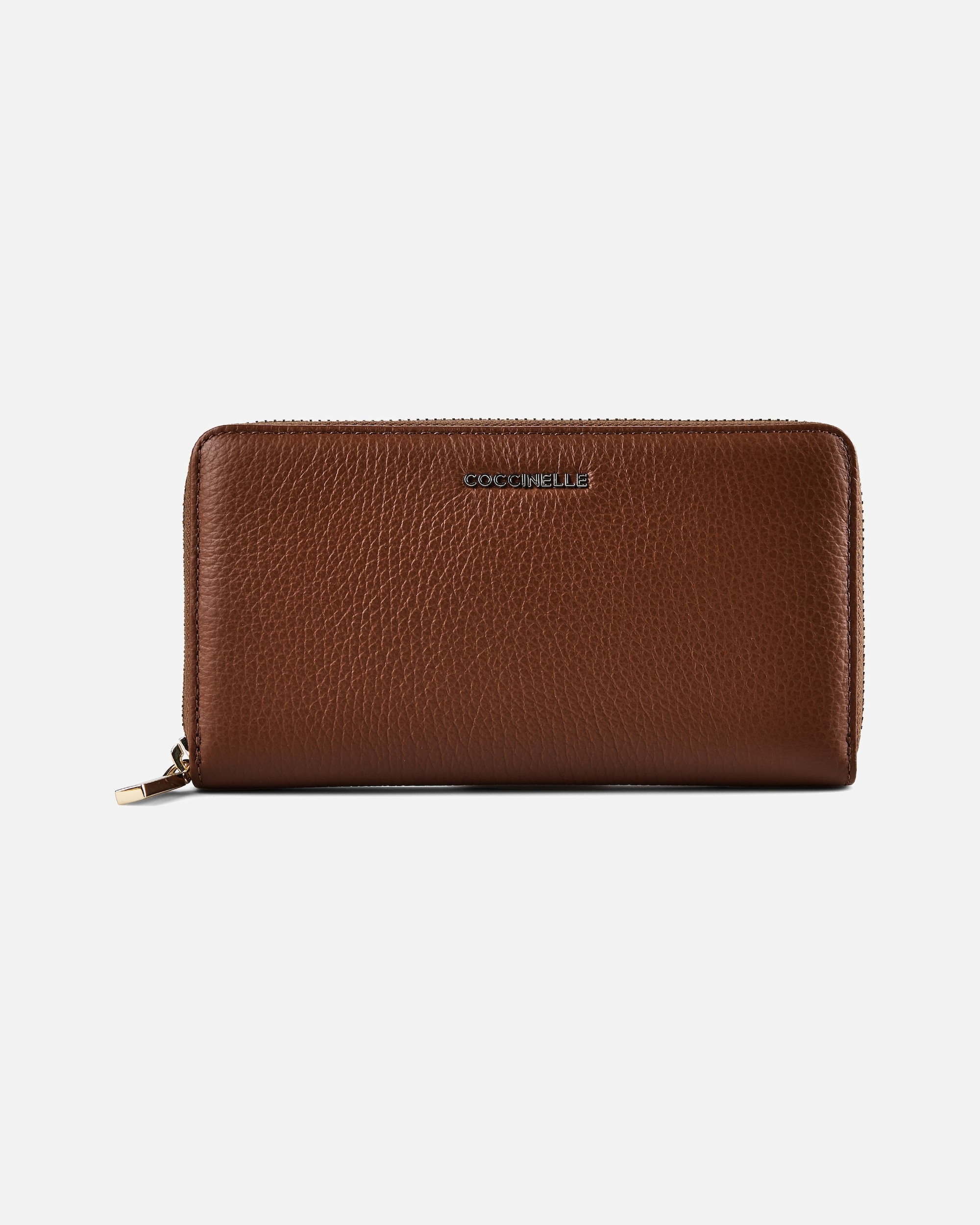 Portemonnaie für Weiblich Coccinelle Metallic Soft Damengeldbörse cognac
