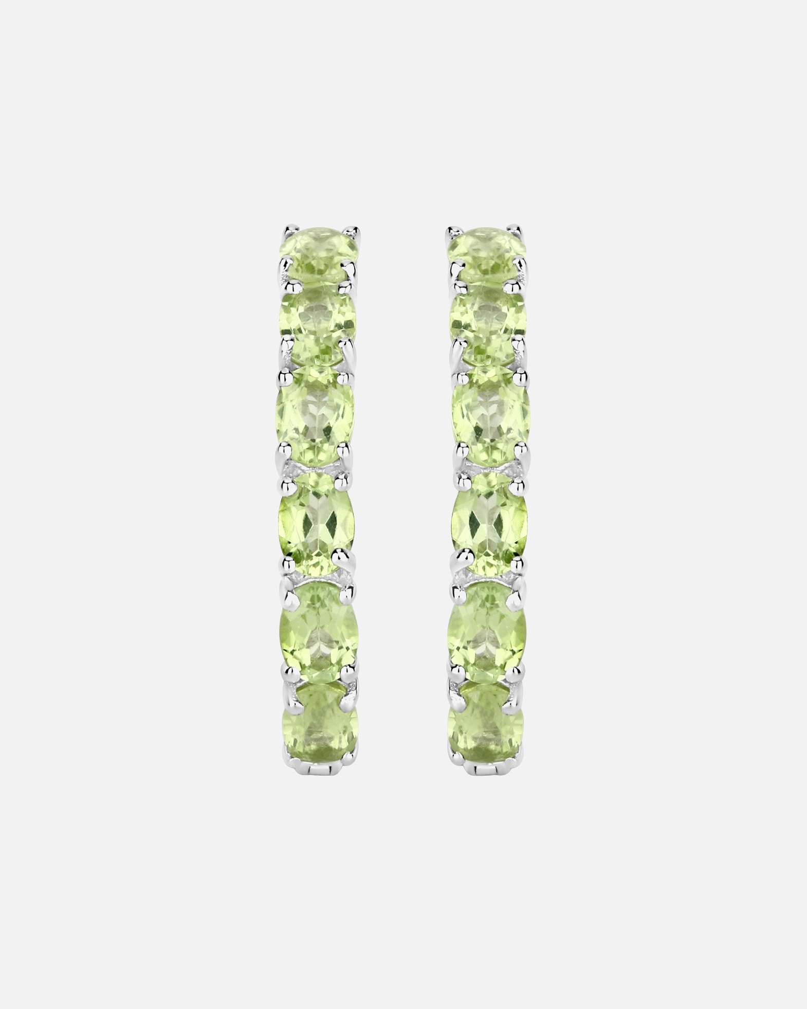 Creolen für Weiblich Rafaela Donata Ohrringe Sterling Silber Peridot in Silber Green