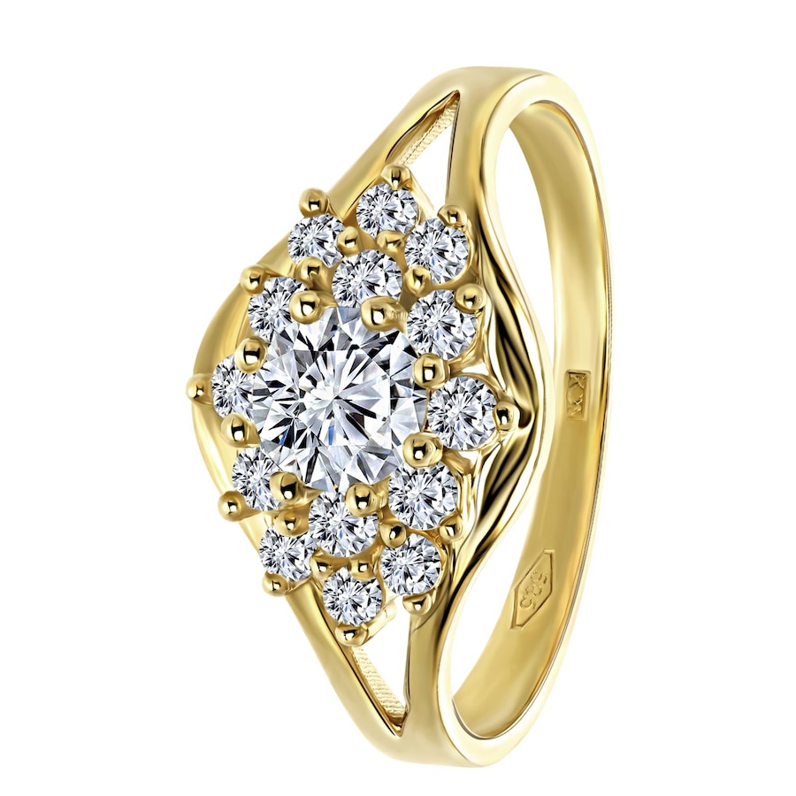 Lucardi Ringe 9 carat 585 Gold - 49mm Damen