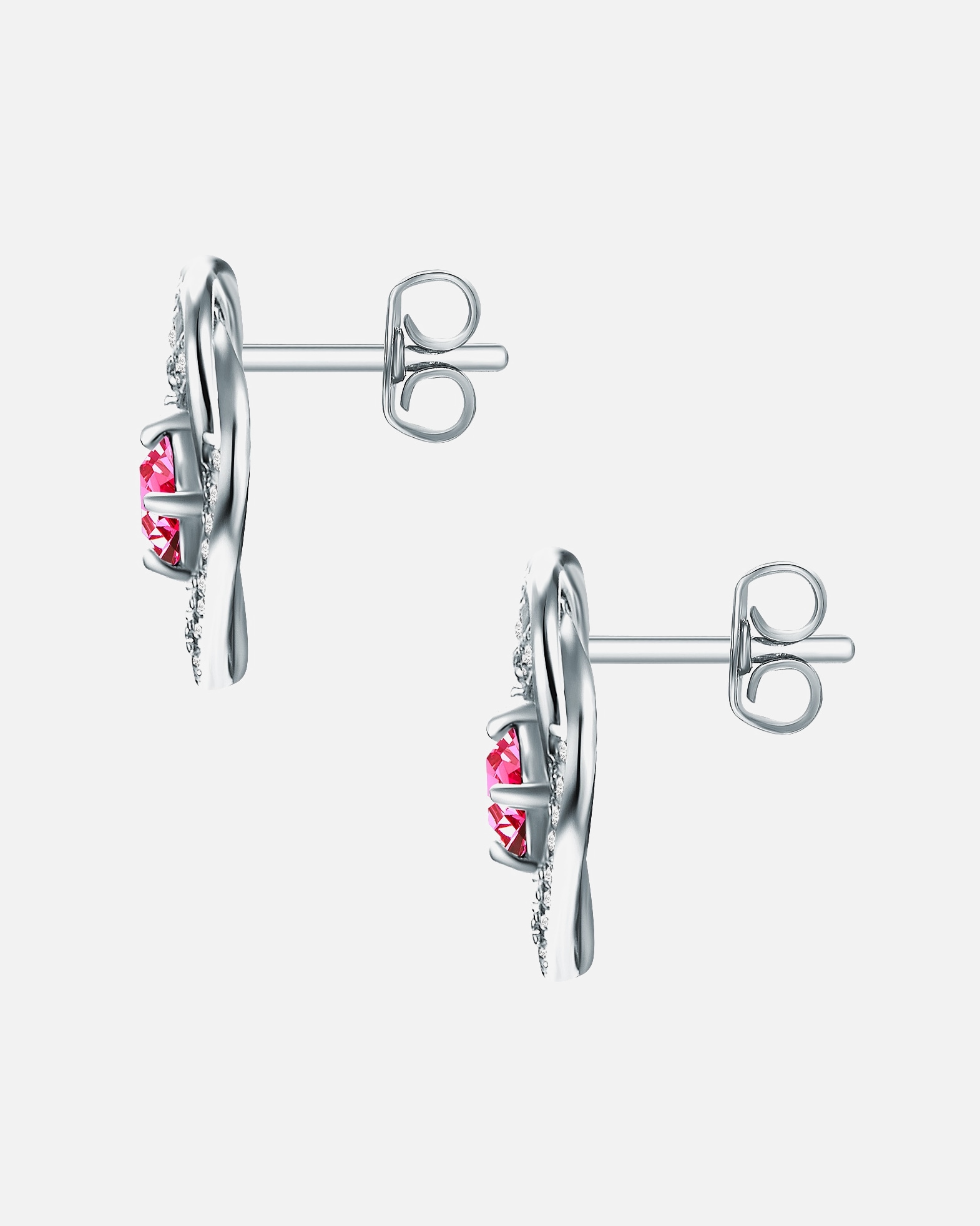 Ohrringe für Weiblich Rafaela Donata Ohrstecker Herz Sterling Silber verziert mit Kristallen von Swarovski® in Silber 13,6 mm