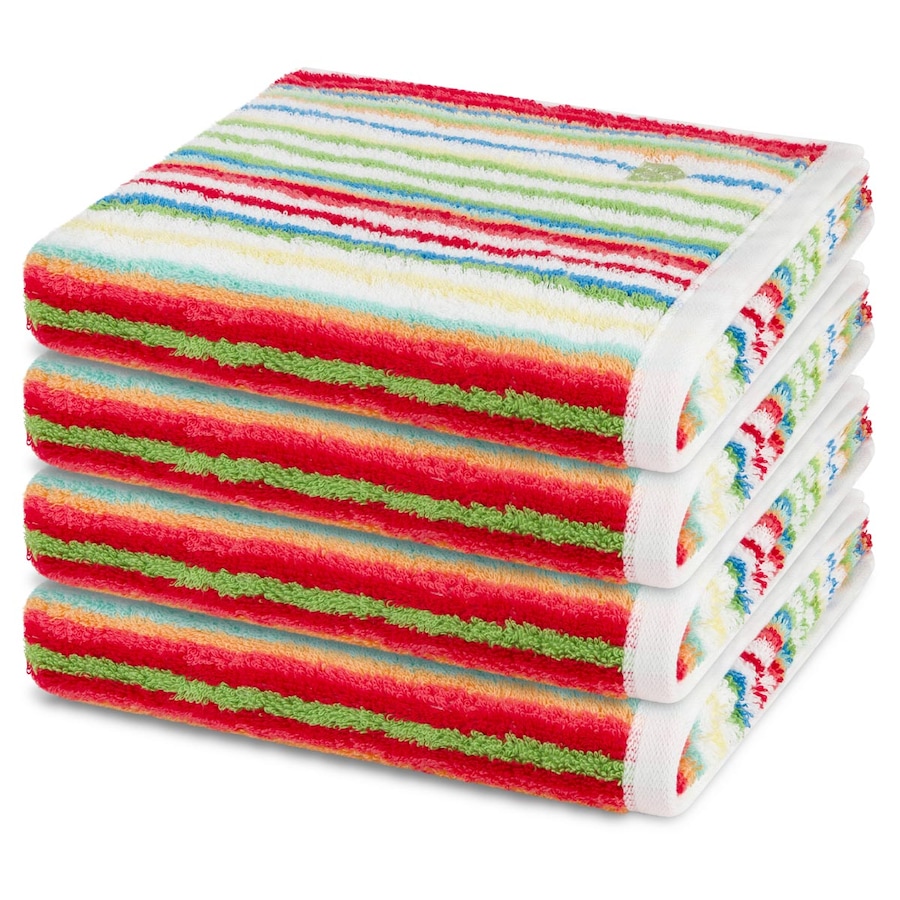 ROSS Handtuch-Set Vita (4er Set) Rot / weiß Silber