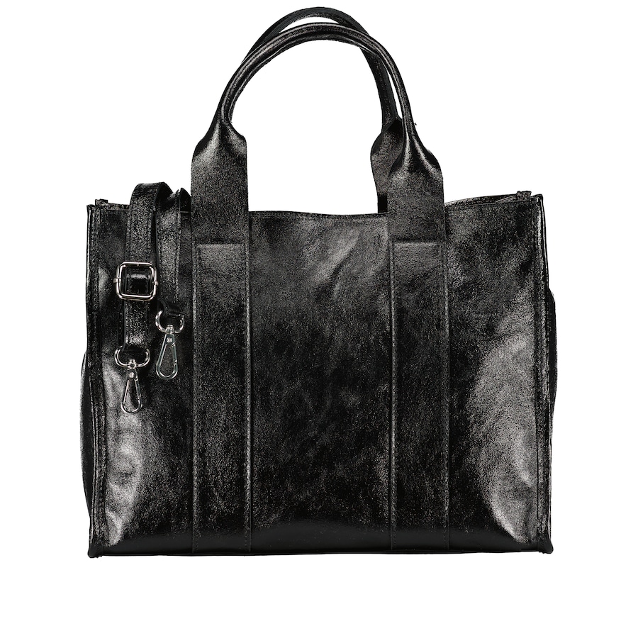 Hausfelder Manufaktur Handtasche Laminato Schwarz Damen