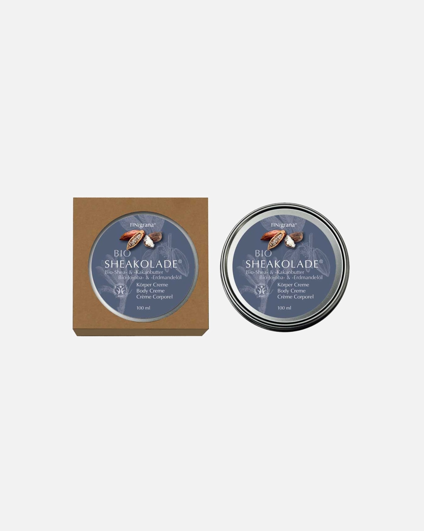 Körperbutter für Weiblich Finigrana Bio - Sheakolade 100 ml