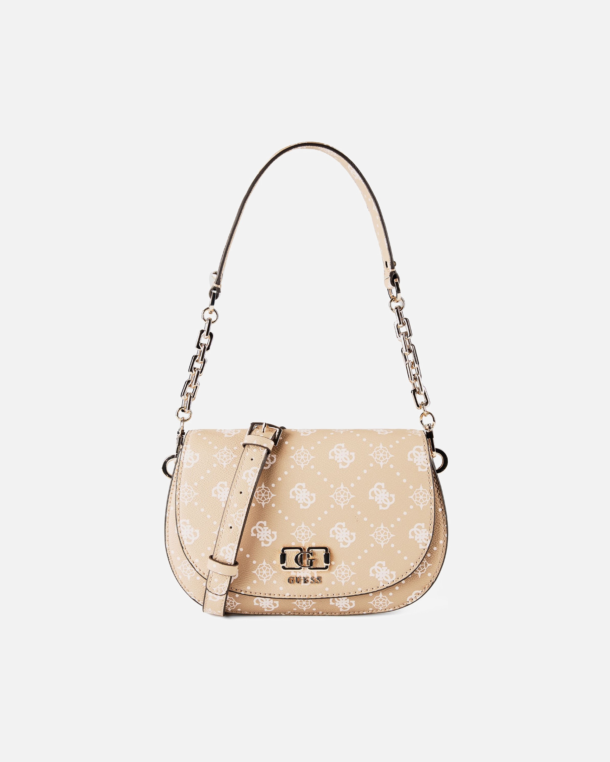 Clutch für Weiblich Guess Emelie Schultertasche biscotti logo