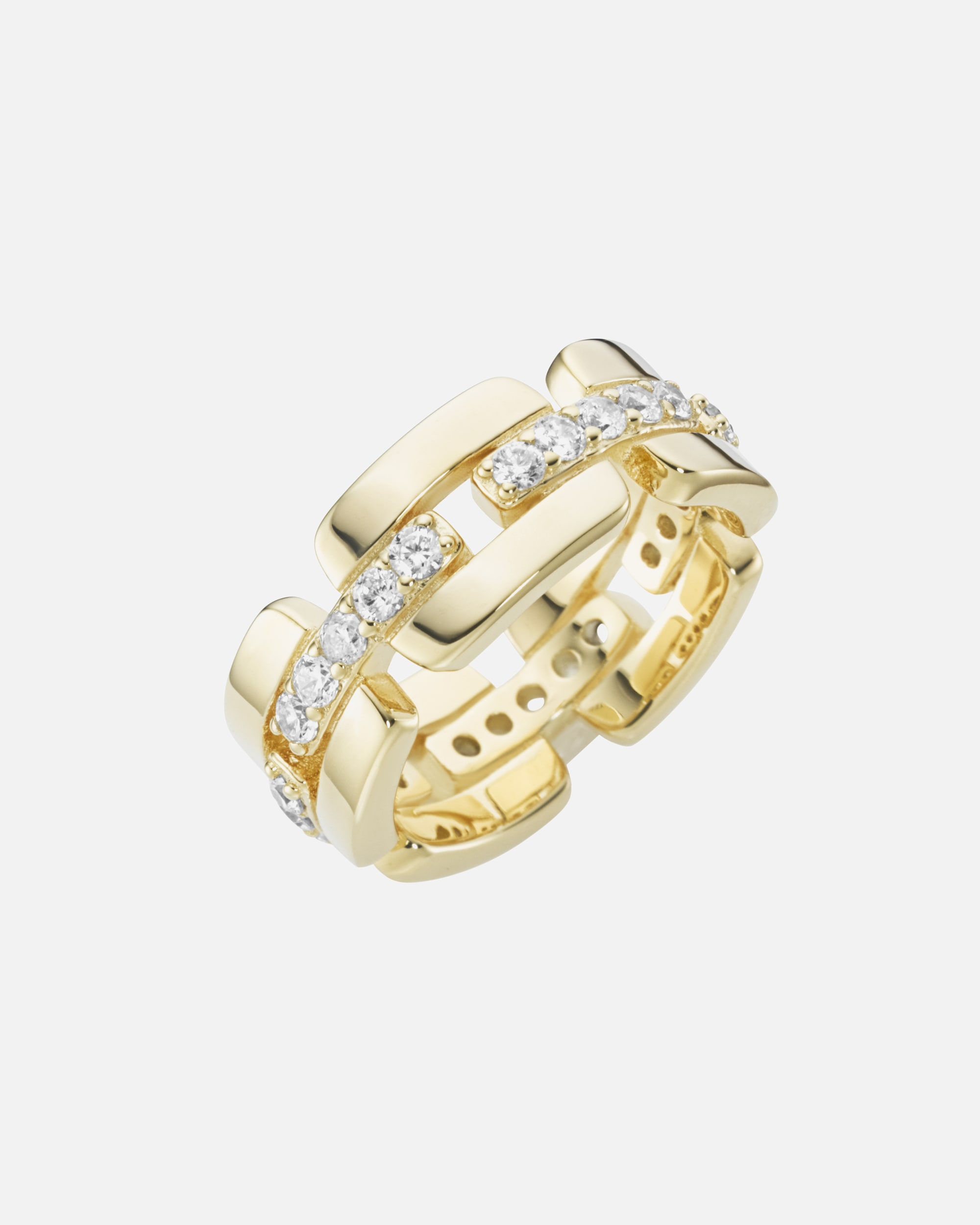 Ring für Weiblich Giorgio Martello Milano Ring mit weißen Zirkonia, vergoldet, Silber 925 56