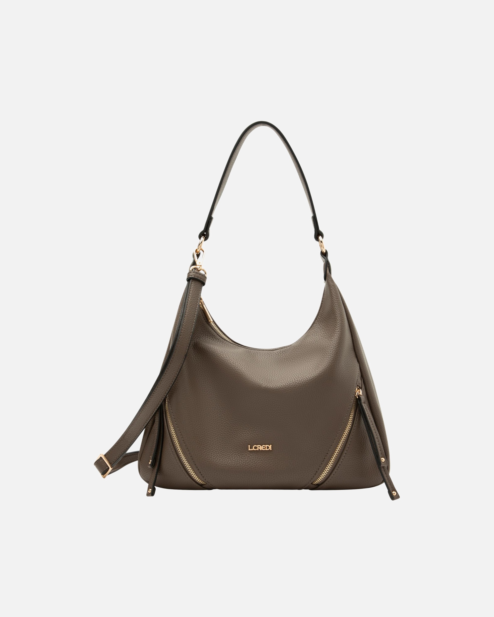 Clutch für Weiblich L.CREDI Priscilla Schultertasche dark taupe