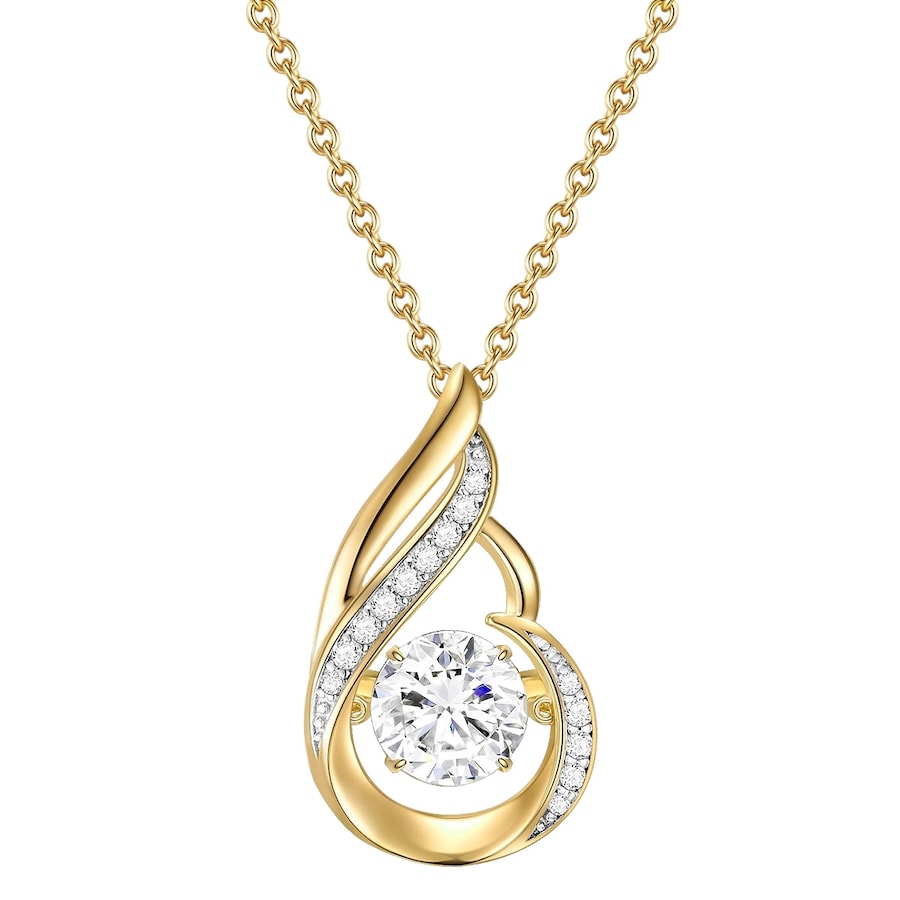 Rafaela Donata Halskette Sterling Silber Zirkonia in Gelbgold 42,0 cm Basiskette + 7,0 Verlängerung Damen