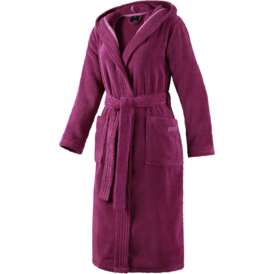 JOOP! Bademantel mit Kapuze Beere Größe 32 / 34 Weiss Damen