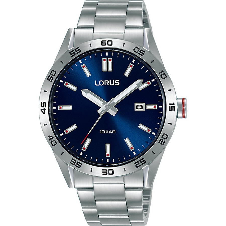 Lorus Herrenuhr Edelstahl blau, silber Herren