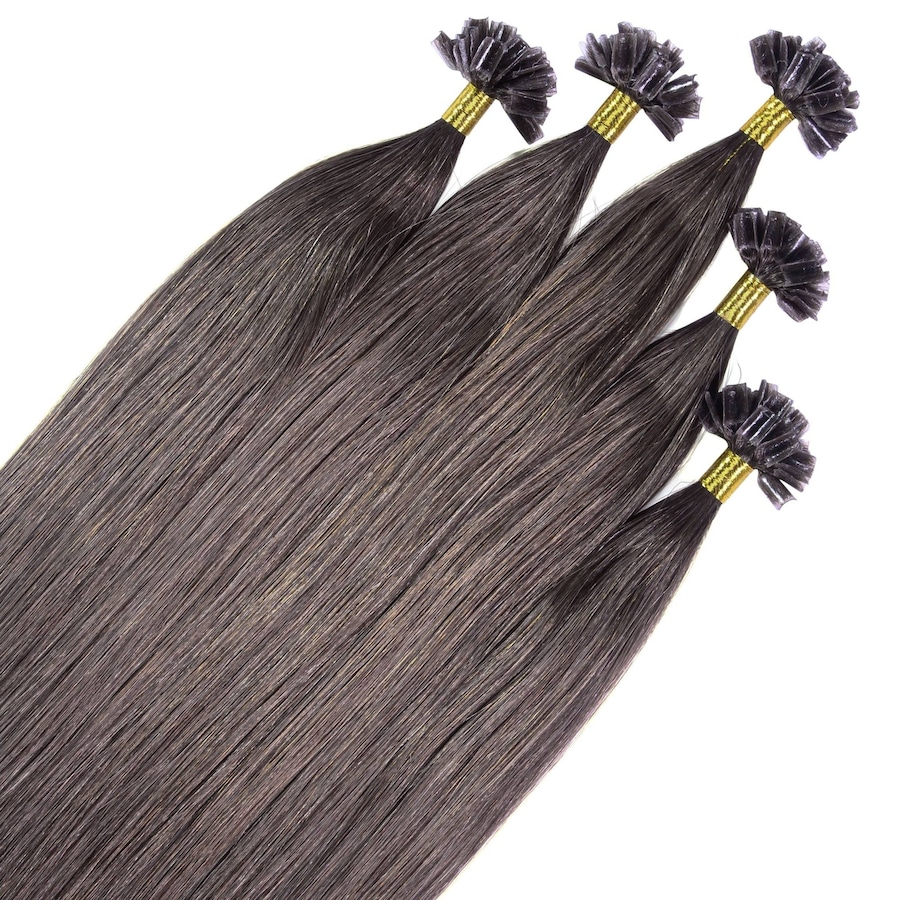 hair2heart Bonding Extensions Premium Echthaar #6/0 Dunkelblond 1g 50cm Schwarz Damen