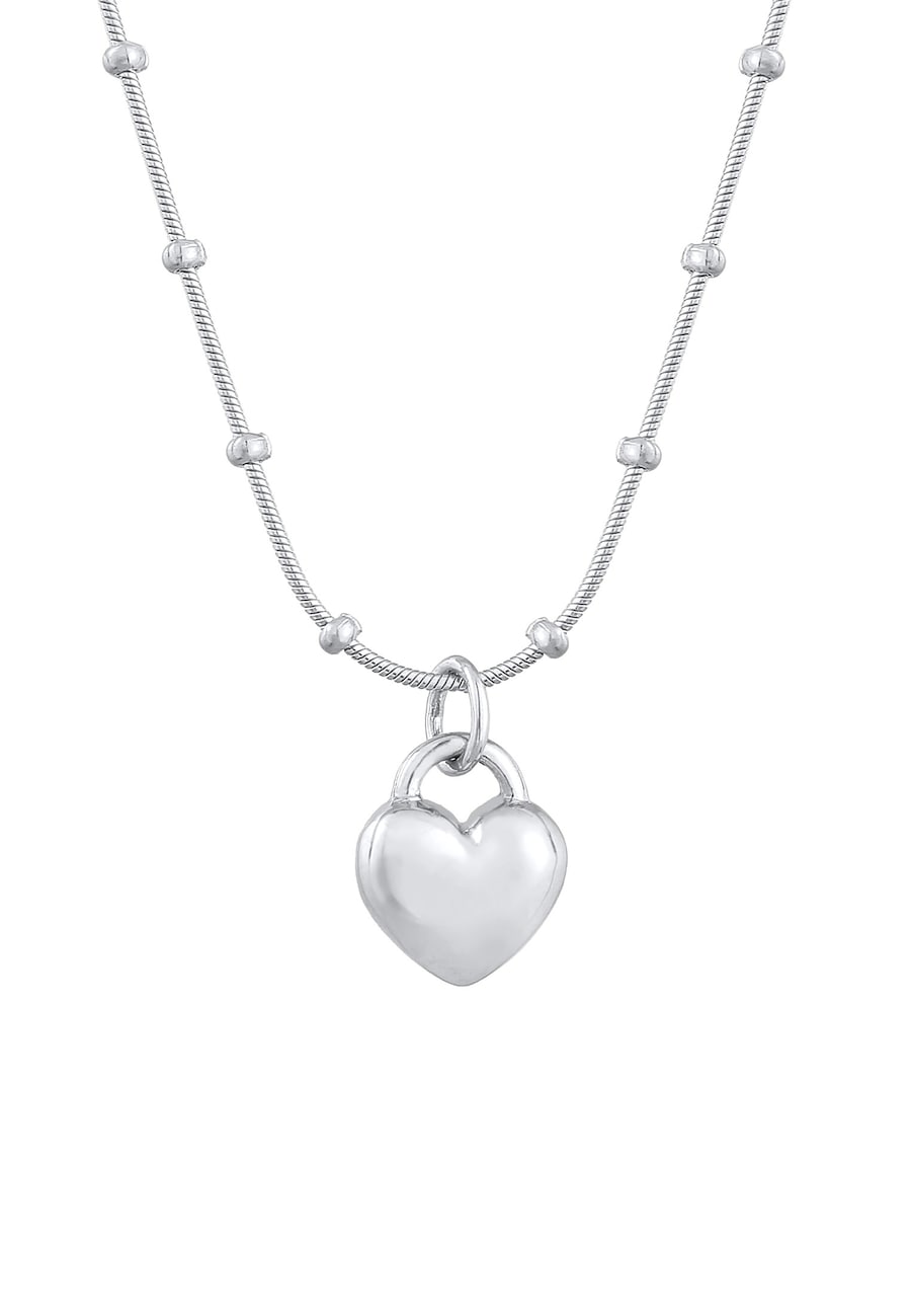 Elli Herz Liebe Kugelkette 925 Silber 45 Damen