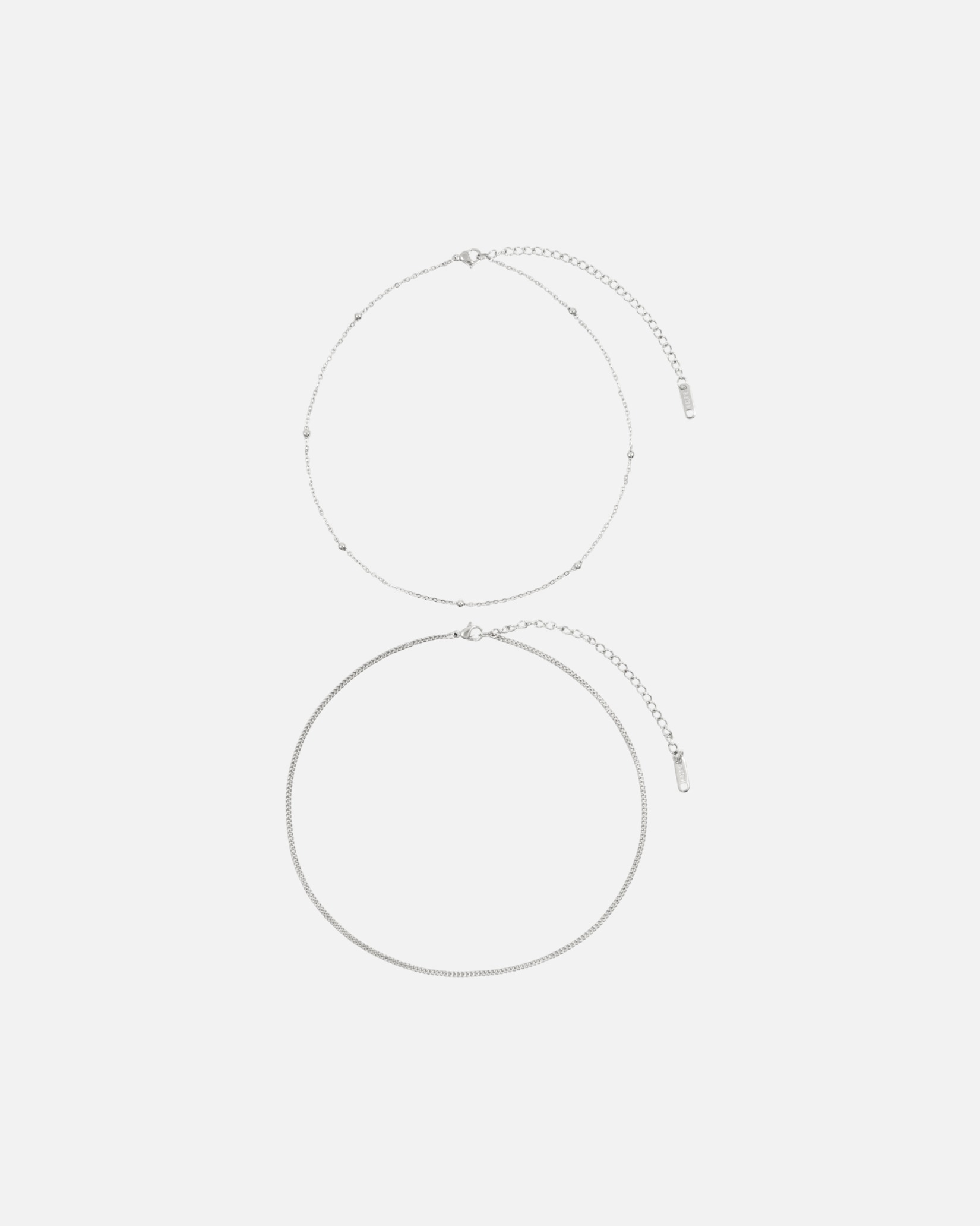 Halskette für Weiblich Hey Happiness Default Brand Line Choker-Set 2-teilig Edelstahl Silber